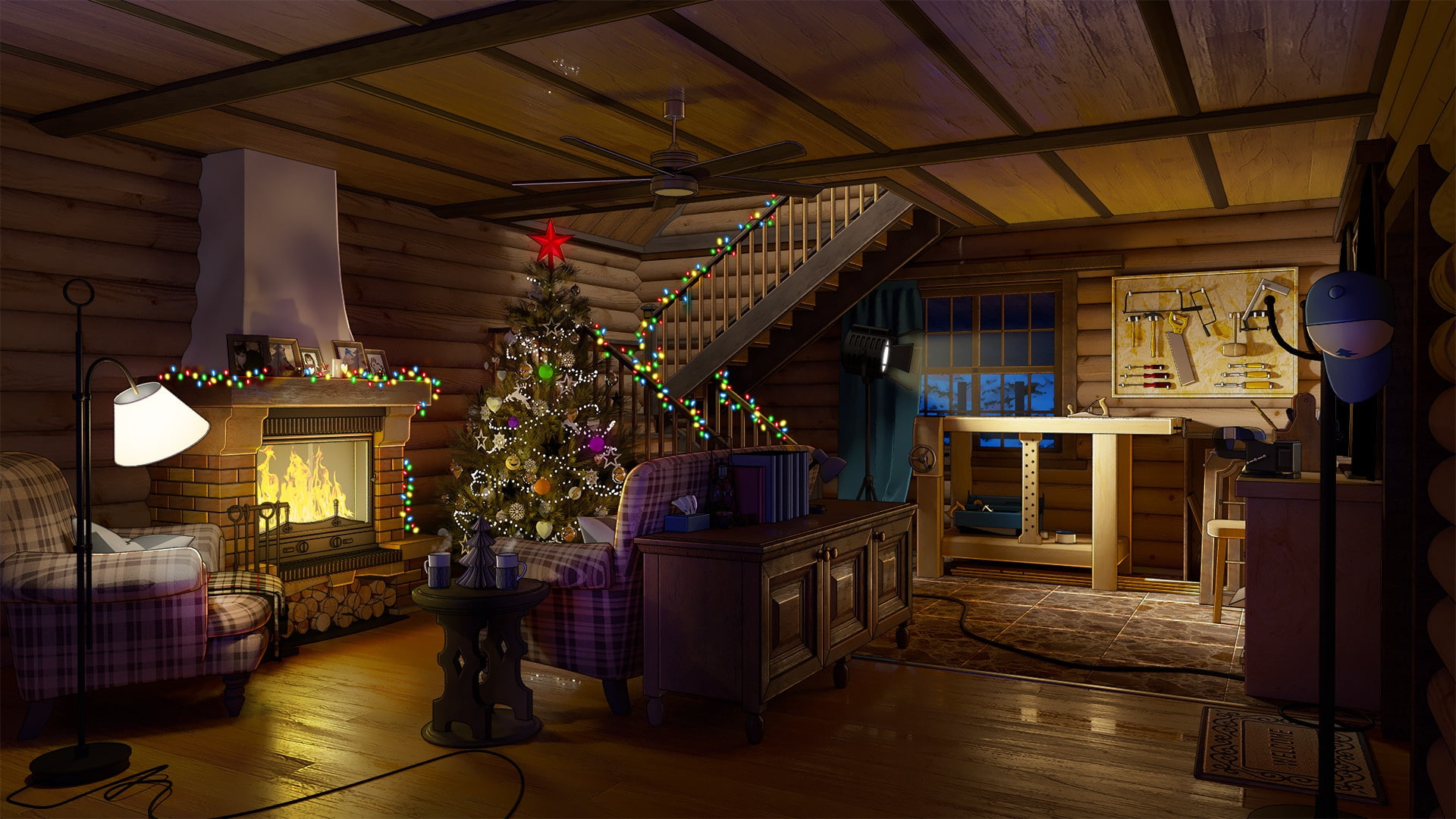 Big Dipper, 1080P, comfort, new year, the room, HD Wallpaper