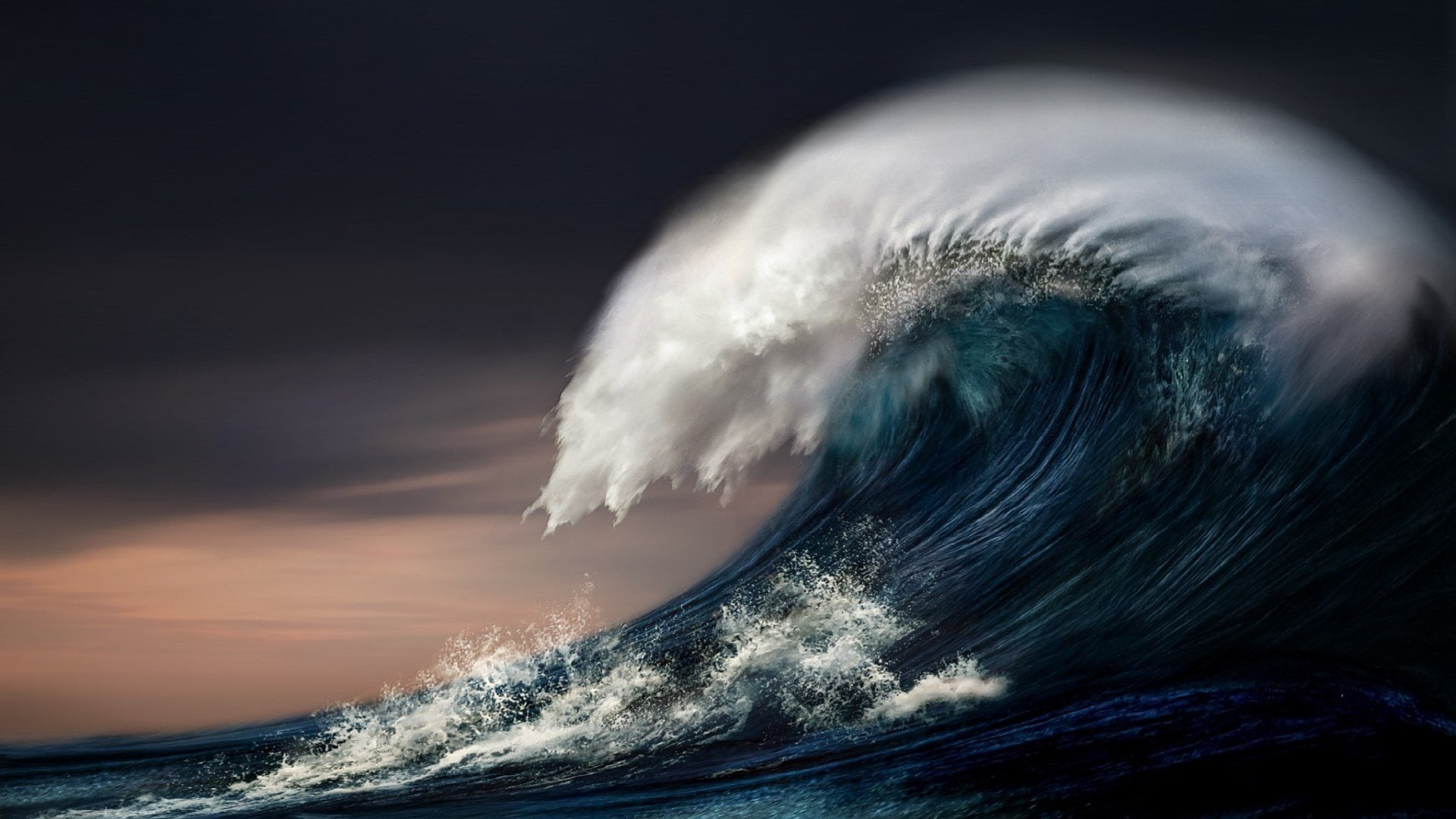 water, nature, 500px, Nikos Bantouvakis, sea, digital art, 1080P, waves, HD Wallpaper