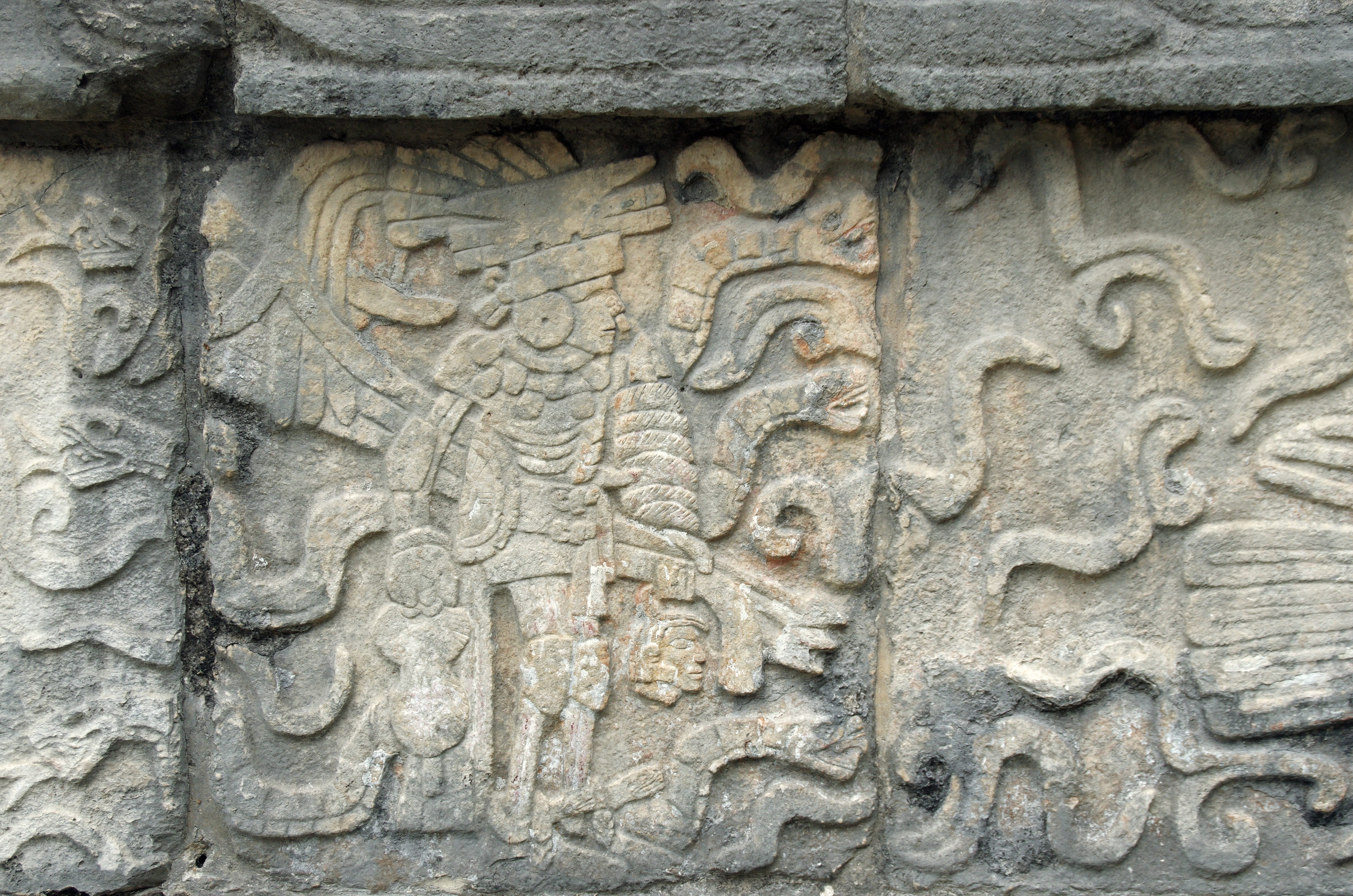 pierre, human representation, close-up, mexico, chichen itza, day, wall, maya, 4K, sculpture, antique, carving, craft, male likeness, the past, wall - building feature, HD Wallpaper