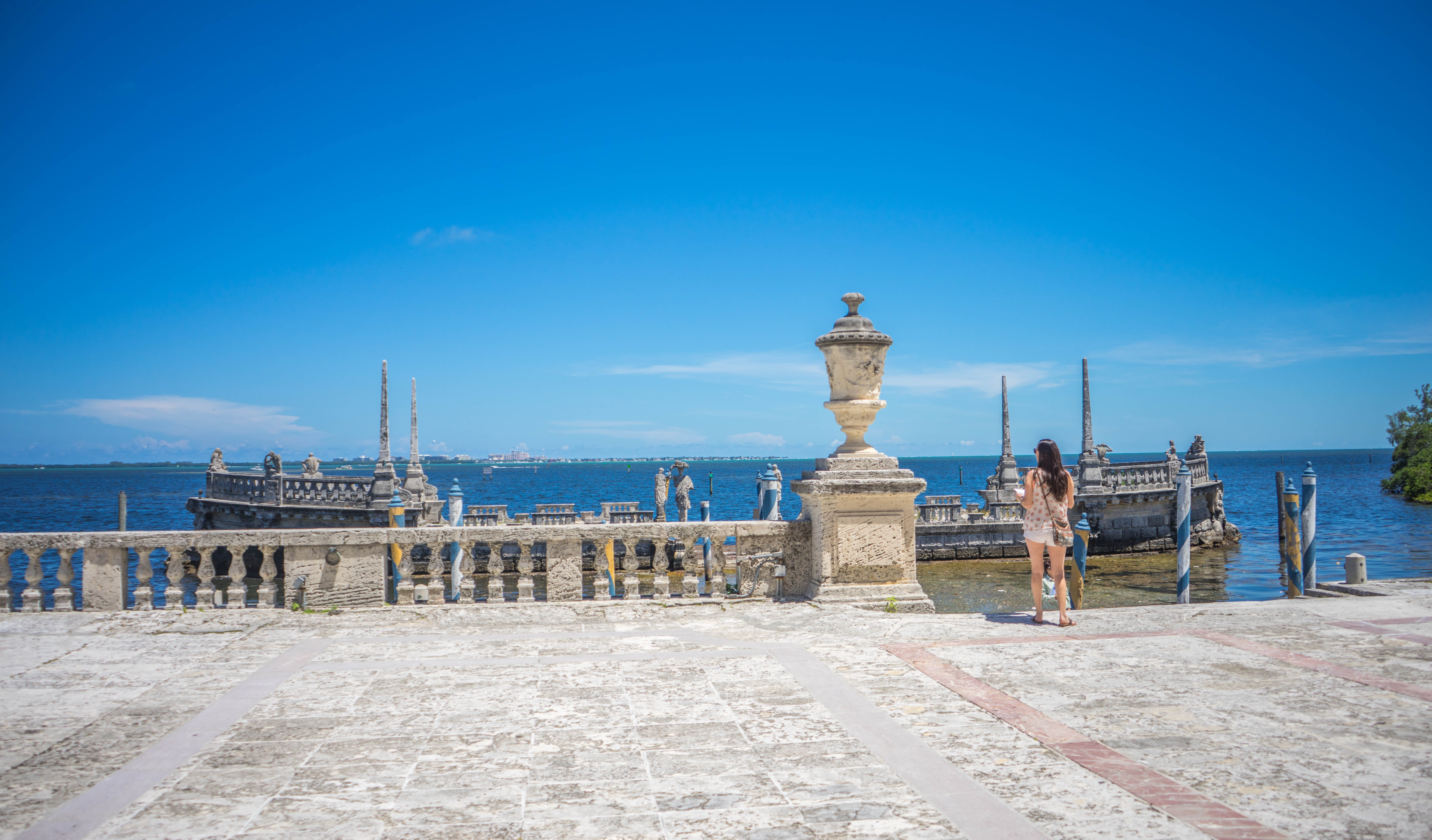 water, miami, baby, horizon over water, adult, elegance, sky, mansion, standing, tropical, architecture, Vizcaya, extravagance, day, sea, woman, lifestyles, HD Wallpaper