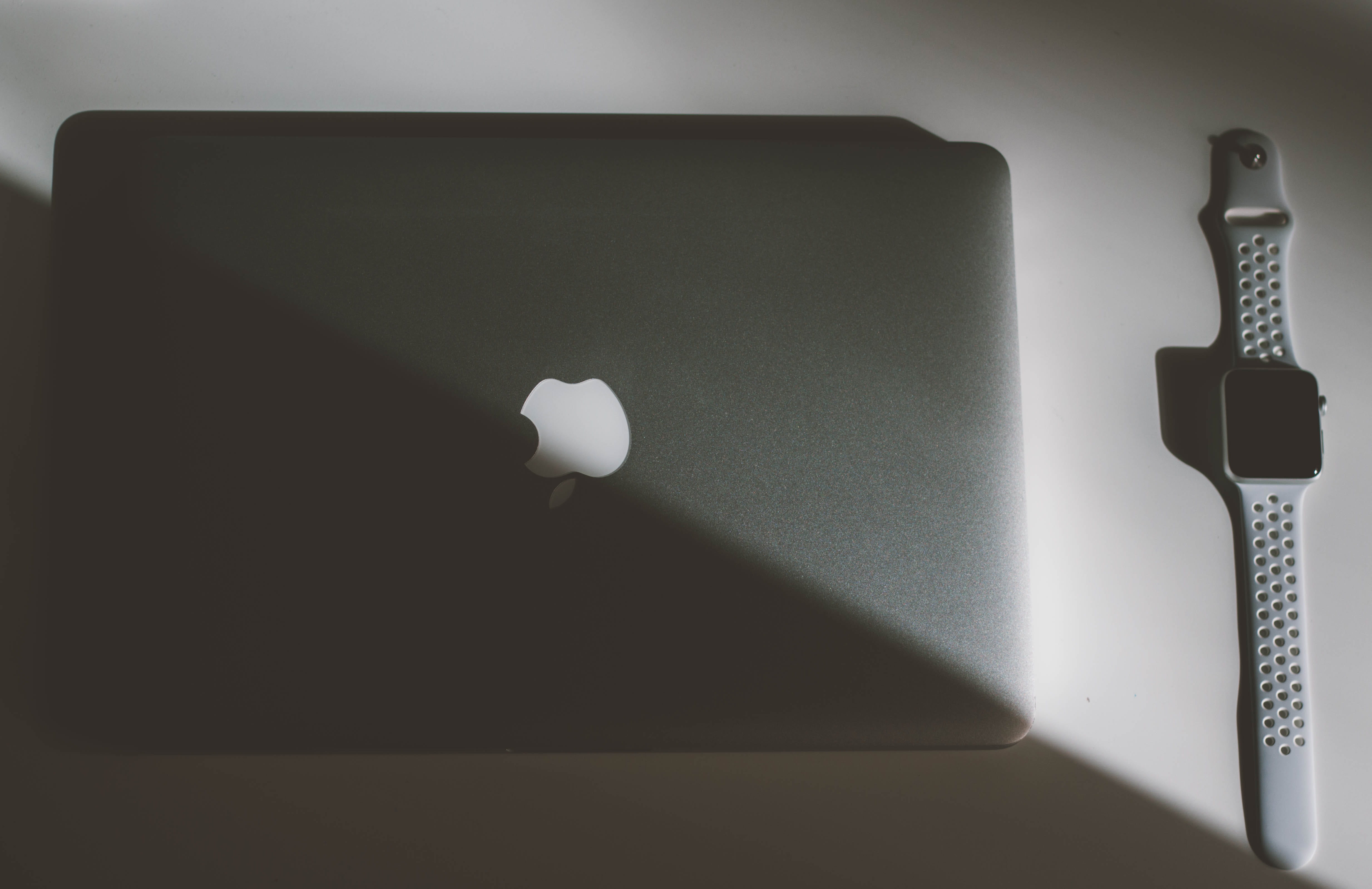 white color, blank, high angle view, directly above, macbook, elegant, 4K, table, spain, nike edition, simplicity, connection, macbook pro, communication, HD Wallpaper