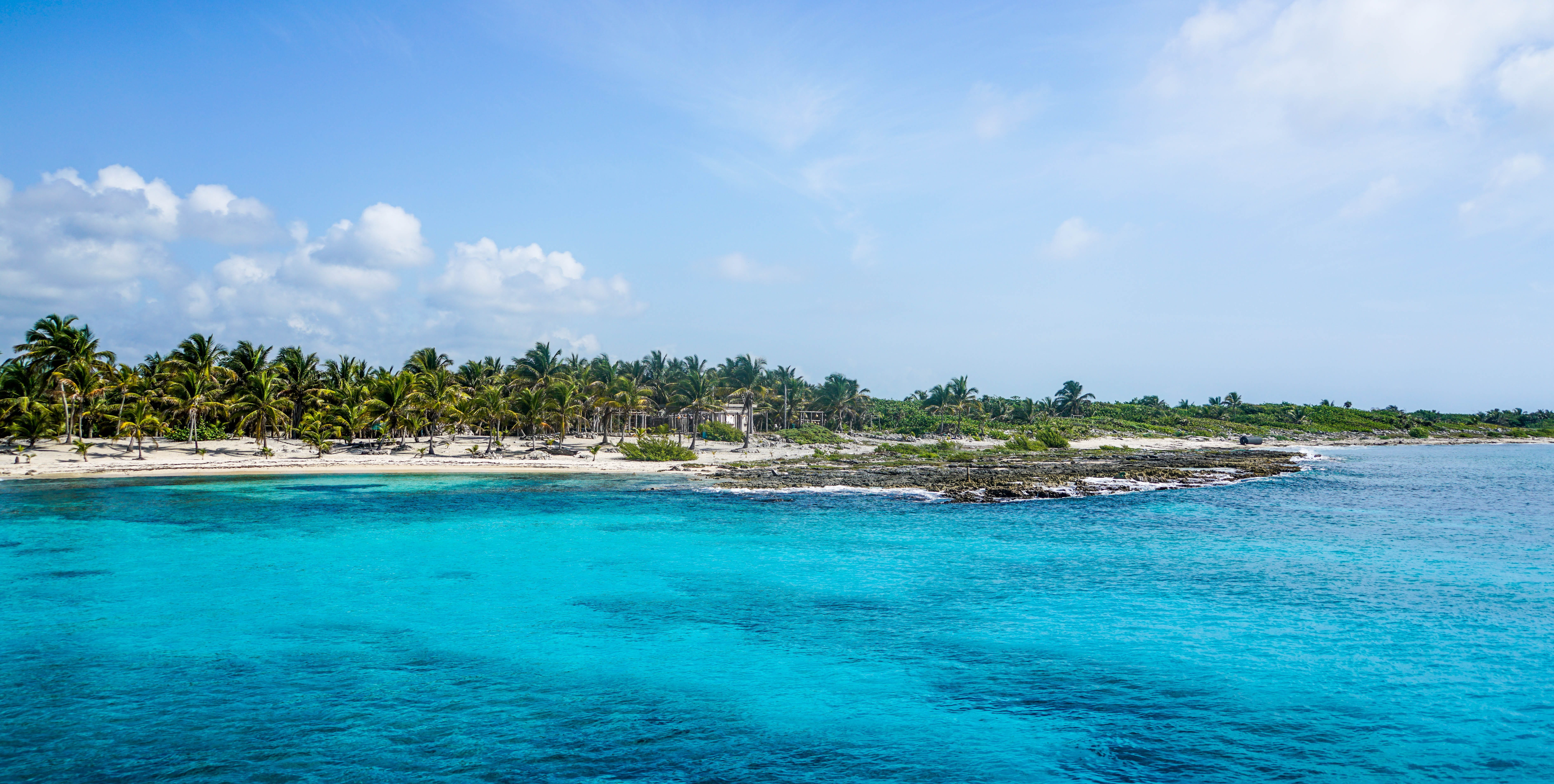 leaf, nature, mexico, tropical climate, sky, surrounded, waves, tropical, bay, outdoors, sea, tranquil scene, beauty in nature, beach, blue, vacations, HD Wallpaper