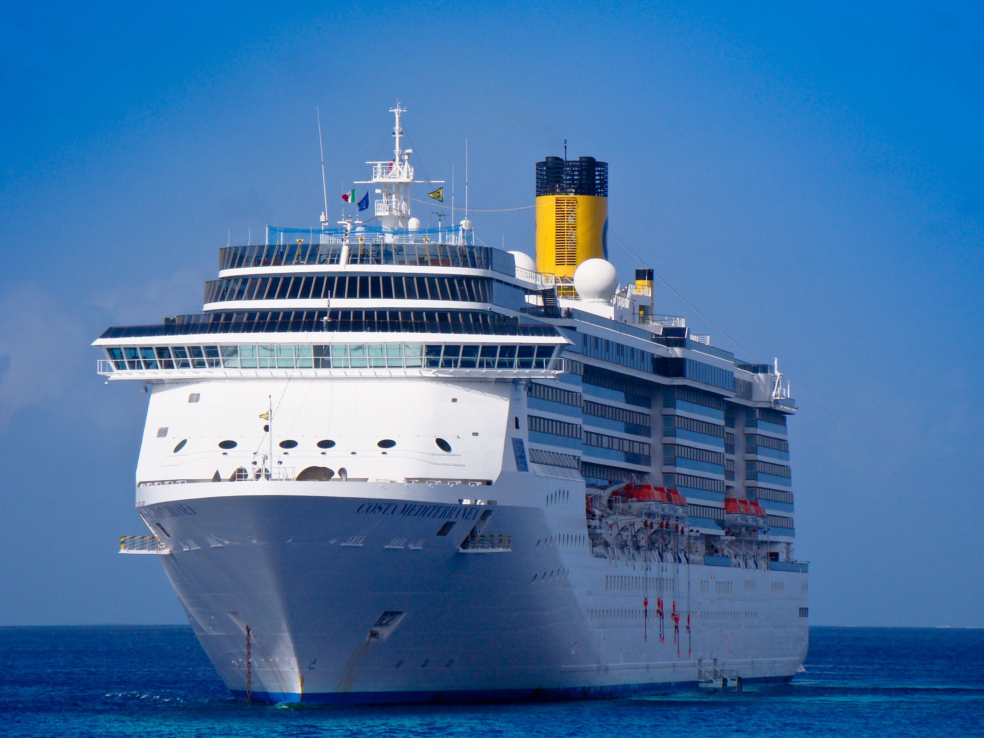 moored, Cozumel, travel, business, transportation, blue, caribbean, Mexico, luxury, ship, Cruise, outdoors, island, cruise ship, water, no people, Sea, HD Wallpaper