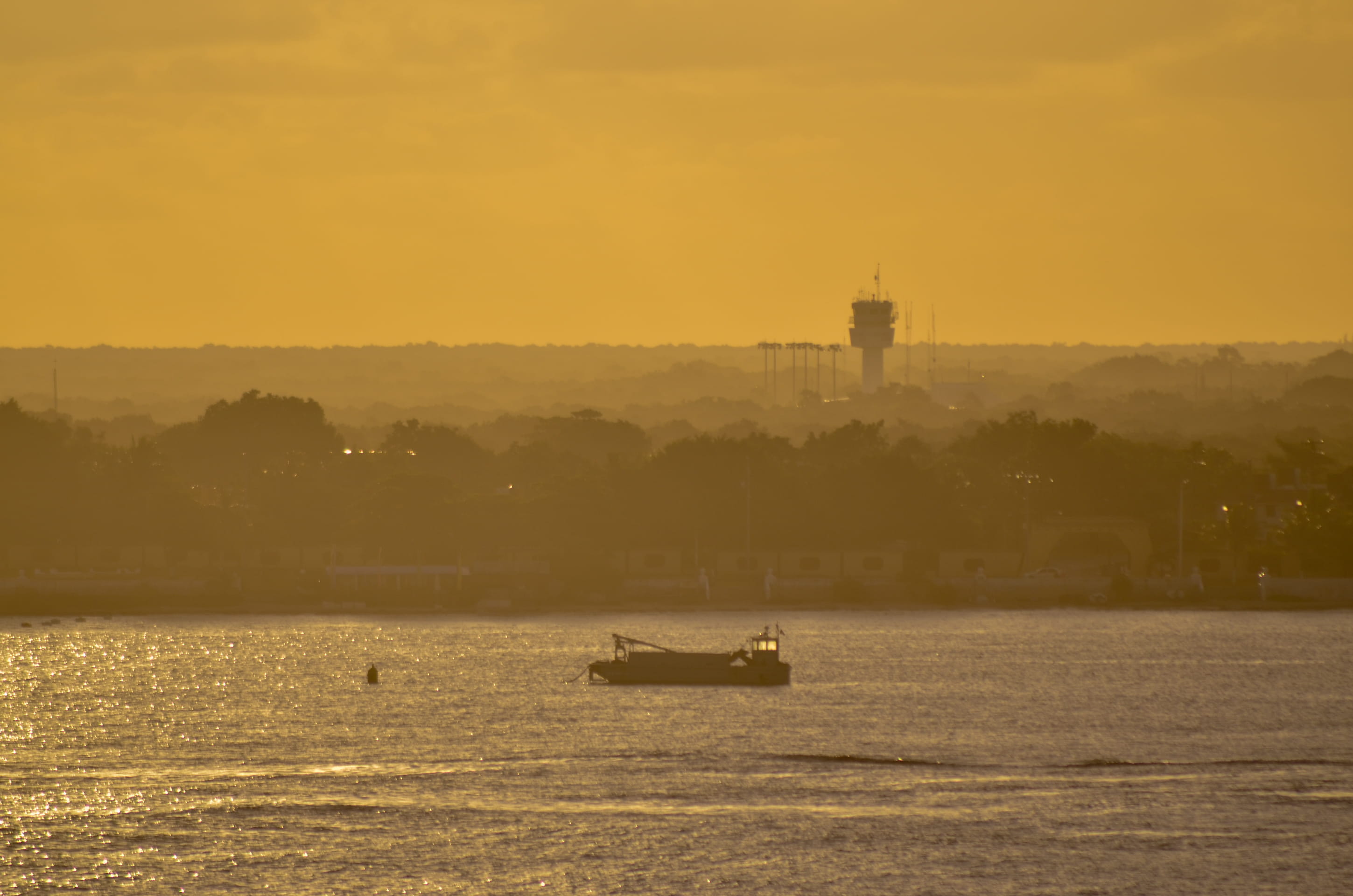 no people, airport, mexico, boat, sky, water, architecture, built structure, sunset, fishing, tranquility, building exterior, waterfront, bay, sea, port, HD Wallpaper