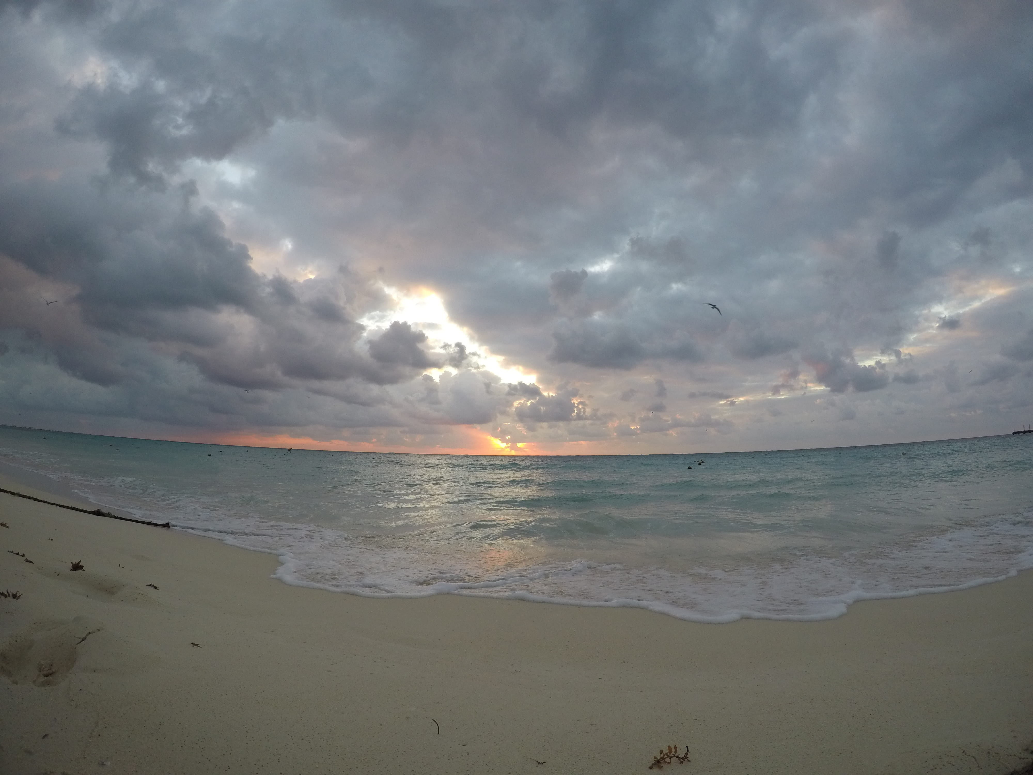 summer, tranquility, cloud - sky, playa del carmen, beach, non-urban scene, mexico, sky, sac pacal, colorfull, sunrise, scenics - nature, horizon, sunset, HD Wallpaper