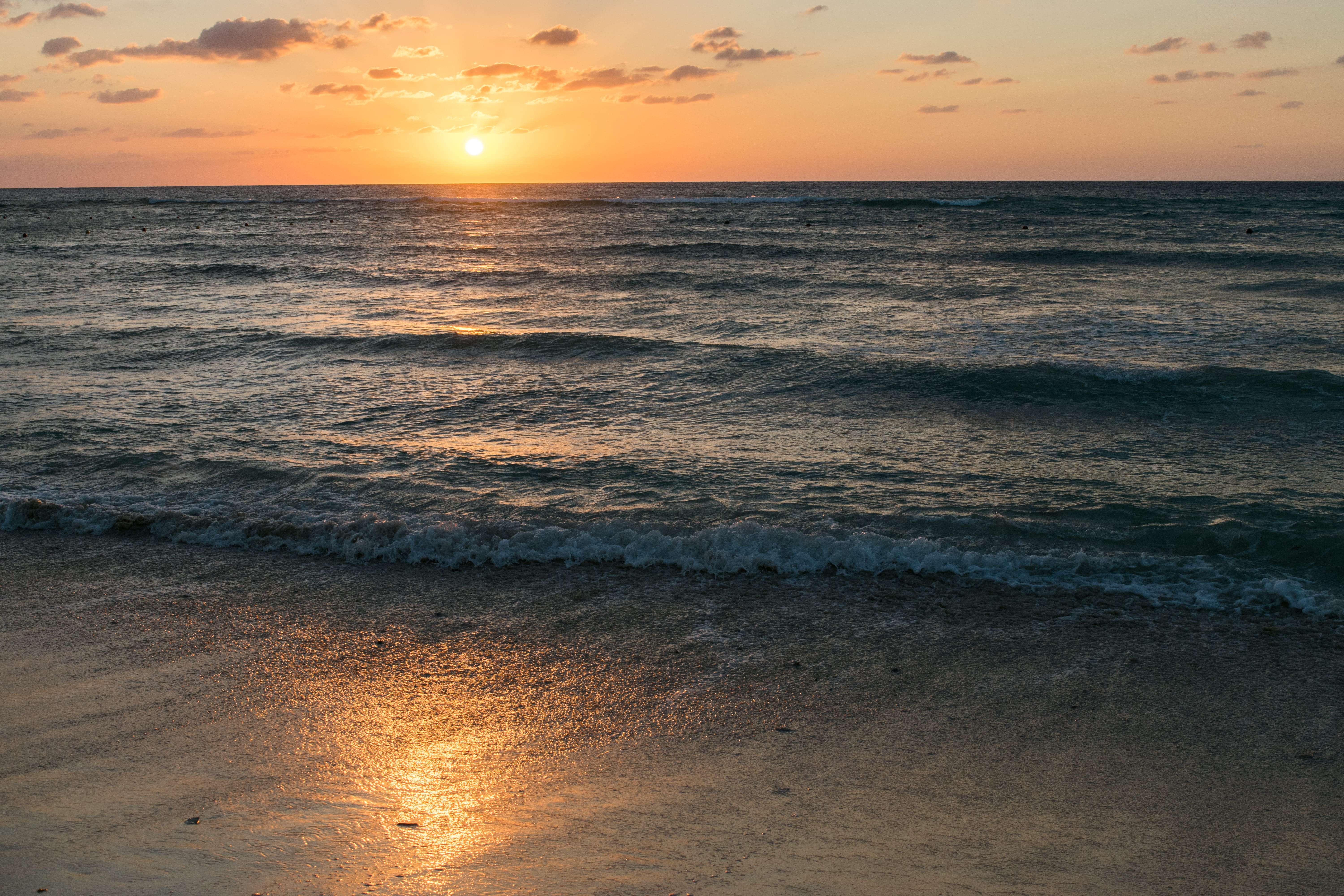 wave, tranquil scene, motion, red sky, playa del carmen, sunset, land, photography, horizon, water, sunrise, horizon over water, coast, shoreline, sea, HD Wallpaper