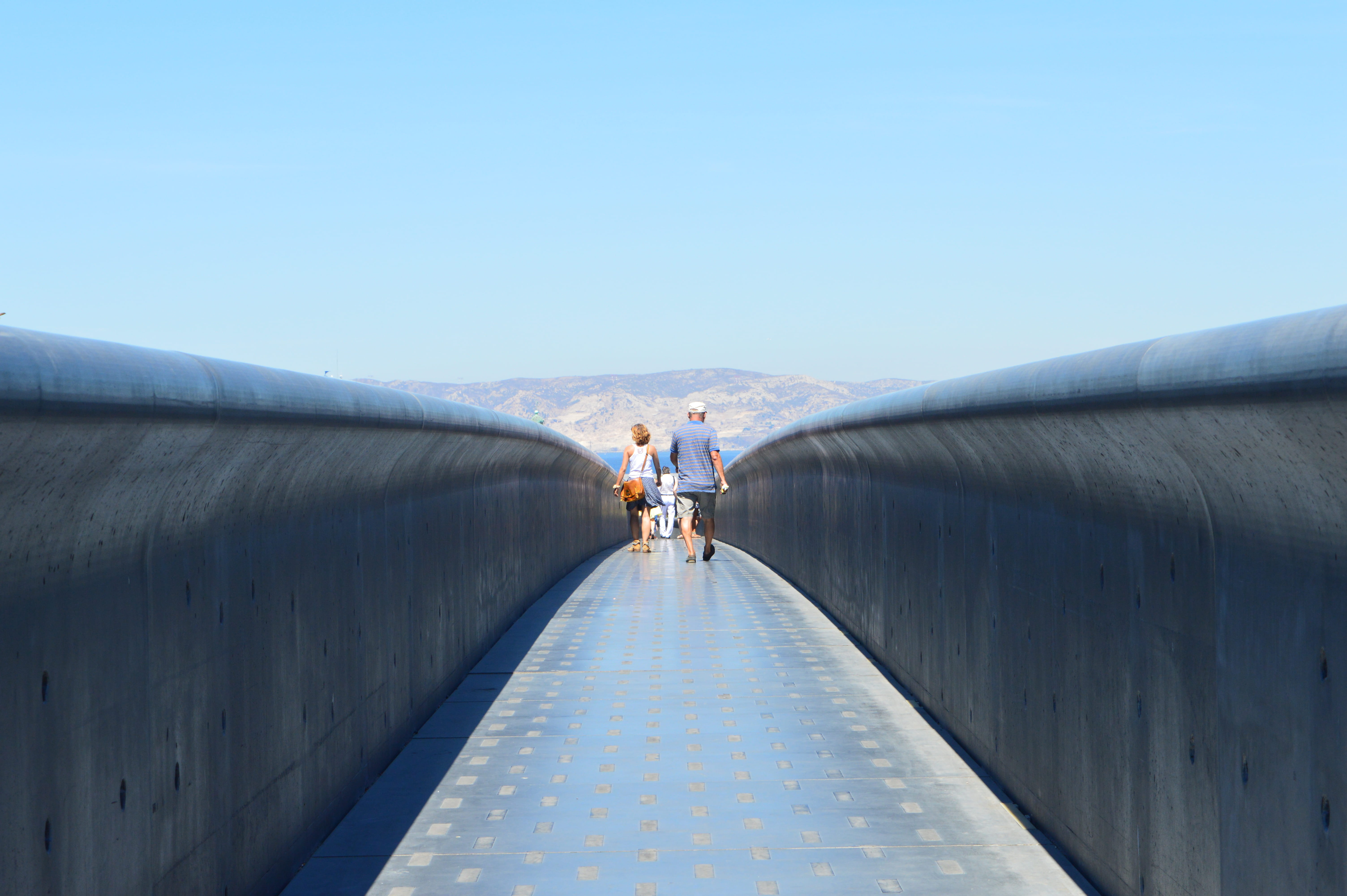 blue, museum of european and mediterranean civilisations, railing, day, nature, clear sky, sky, people, outdoors, wall - building feature, built structure, HD Wallpaper