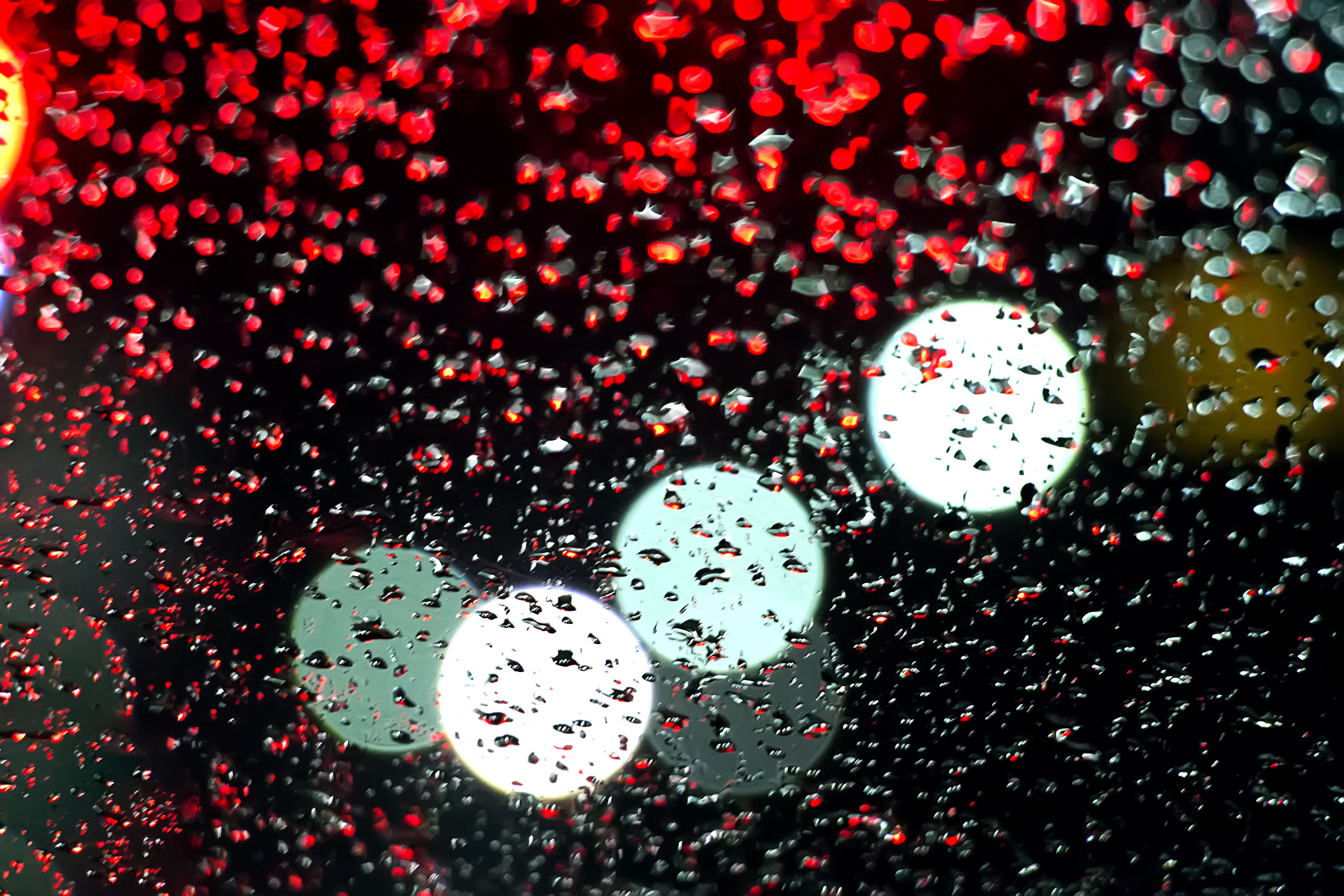 lighting, glass, reflect, wet, indoors, bokeh, full frame, city, mood, nature, backgrounds, light, raindrop, rainy season, rainwater, droplets, gangnam, HD Wallpaper