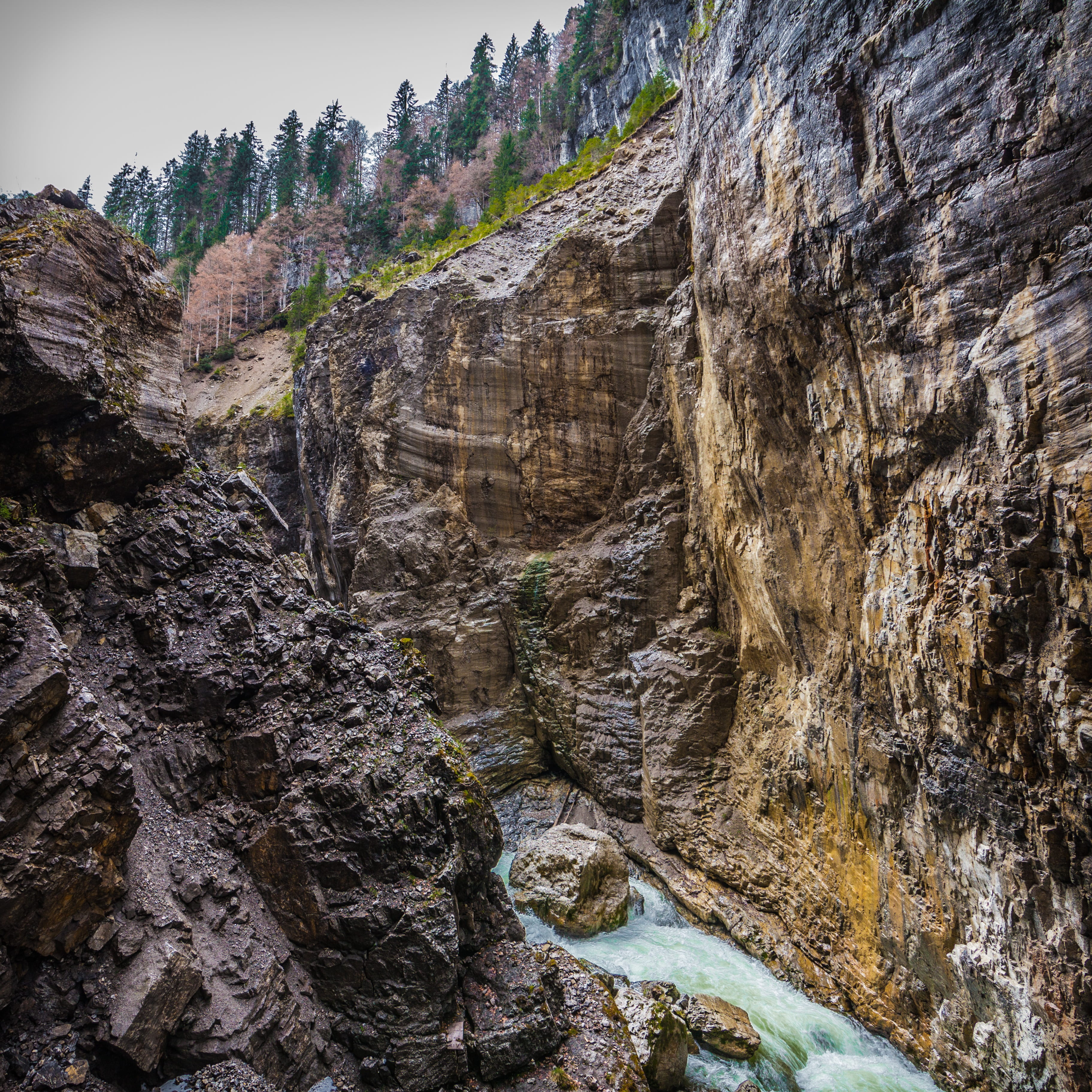 flow, eroded, tranquility, formation, murmur, nature, river, waters, alpine, rock - object, gorge, atmospheric, plant, 2K, land, bavaria, stone, waterfall, Phone HD Wallpaper
