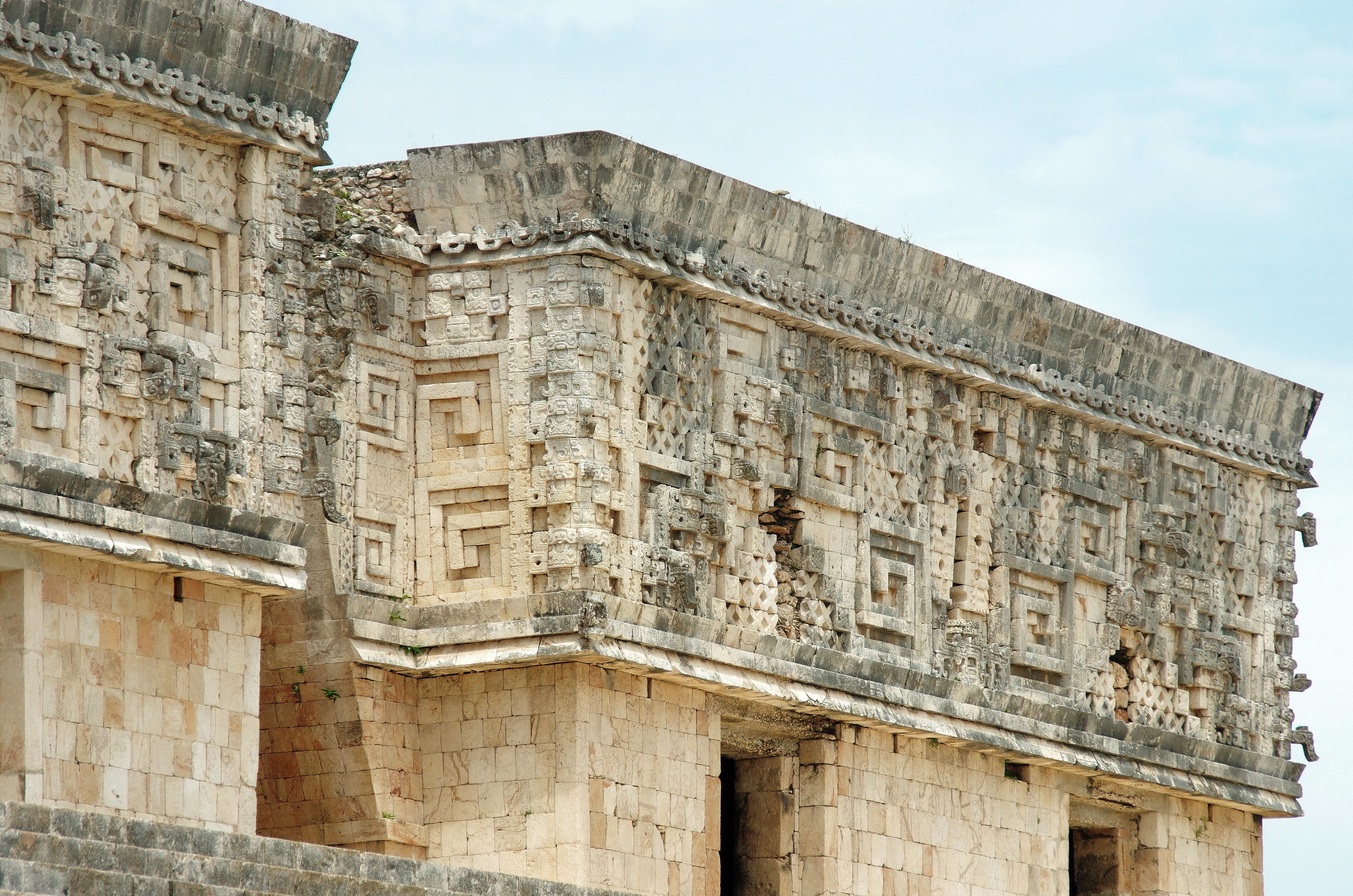 the past, Uxmal, built structure, low angle view, architecture, travel destinations, Decoration, ruined, old, ancient civilization, abandoned, stone material, HD Wallpaper