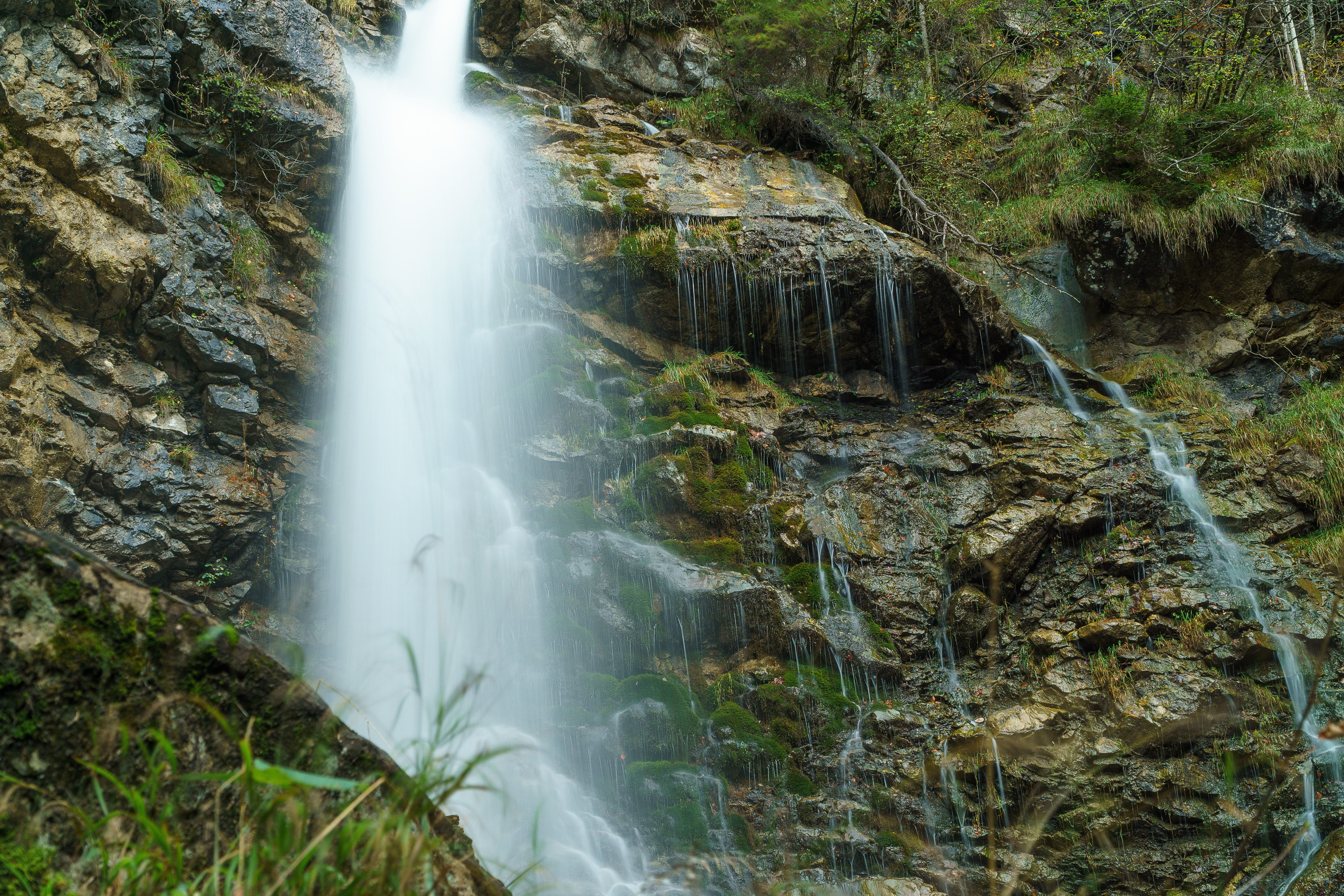 plant, scenic, motion, alpine, splash, blurred motion, stone, landscape water, waterfall, non-urban scene, drop of water, scenics - nature, creek, atmosphere, HD Wallpaper