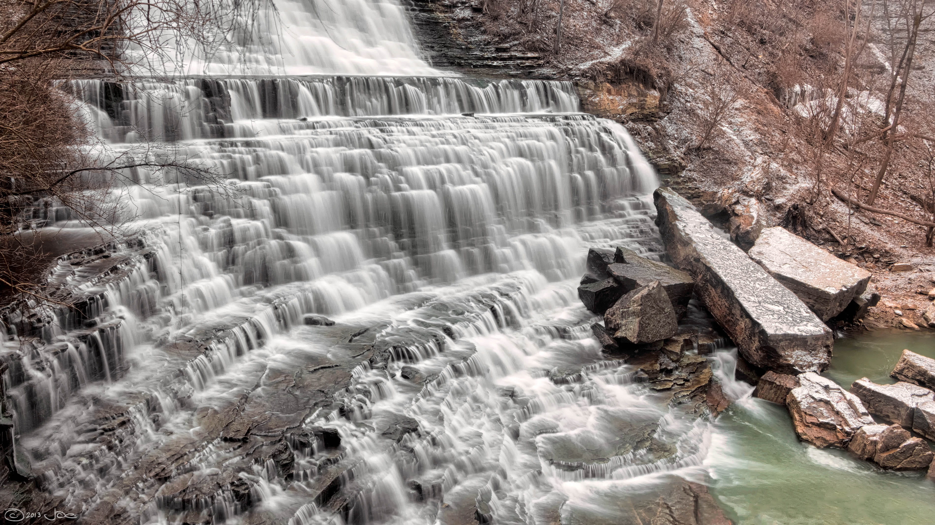 cold, flowing, stone, royalty  images, waterfall, towards, boulder, rock - object, beauty in nature, travel, flowing water, 2K, motion, long exposure, HD Wallpaper