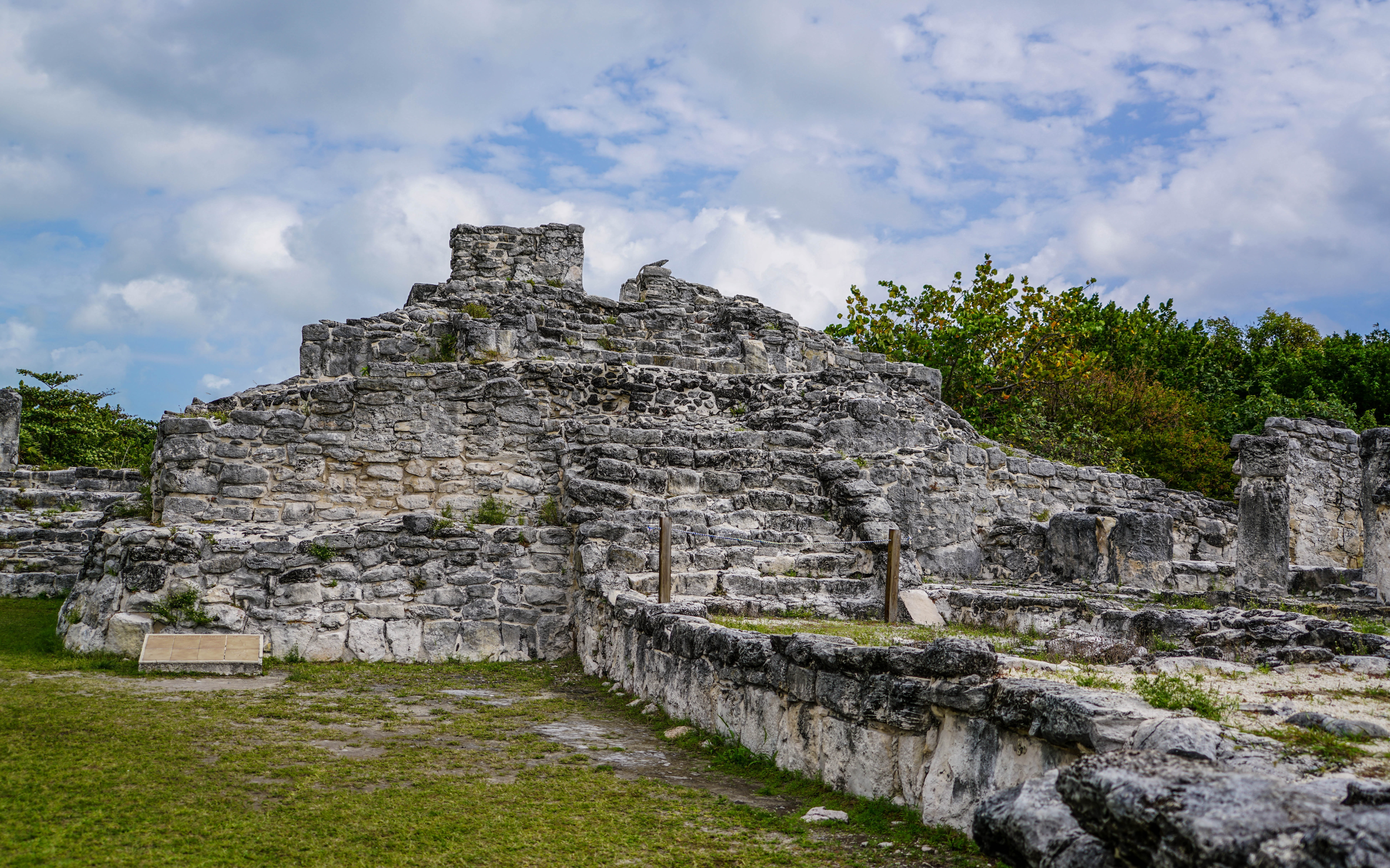 landscape, no people, architecture, yucatan, cancun, tropical, stone wall, sky, ruins, archaeological, tourism, history, mexico, mayan, archaeology, cloud - sky, HD Wallpaper