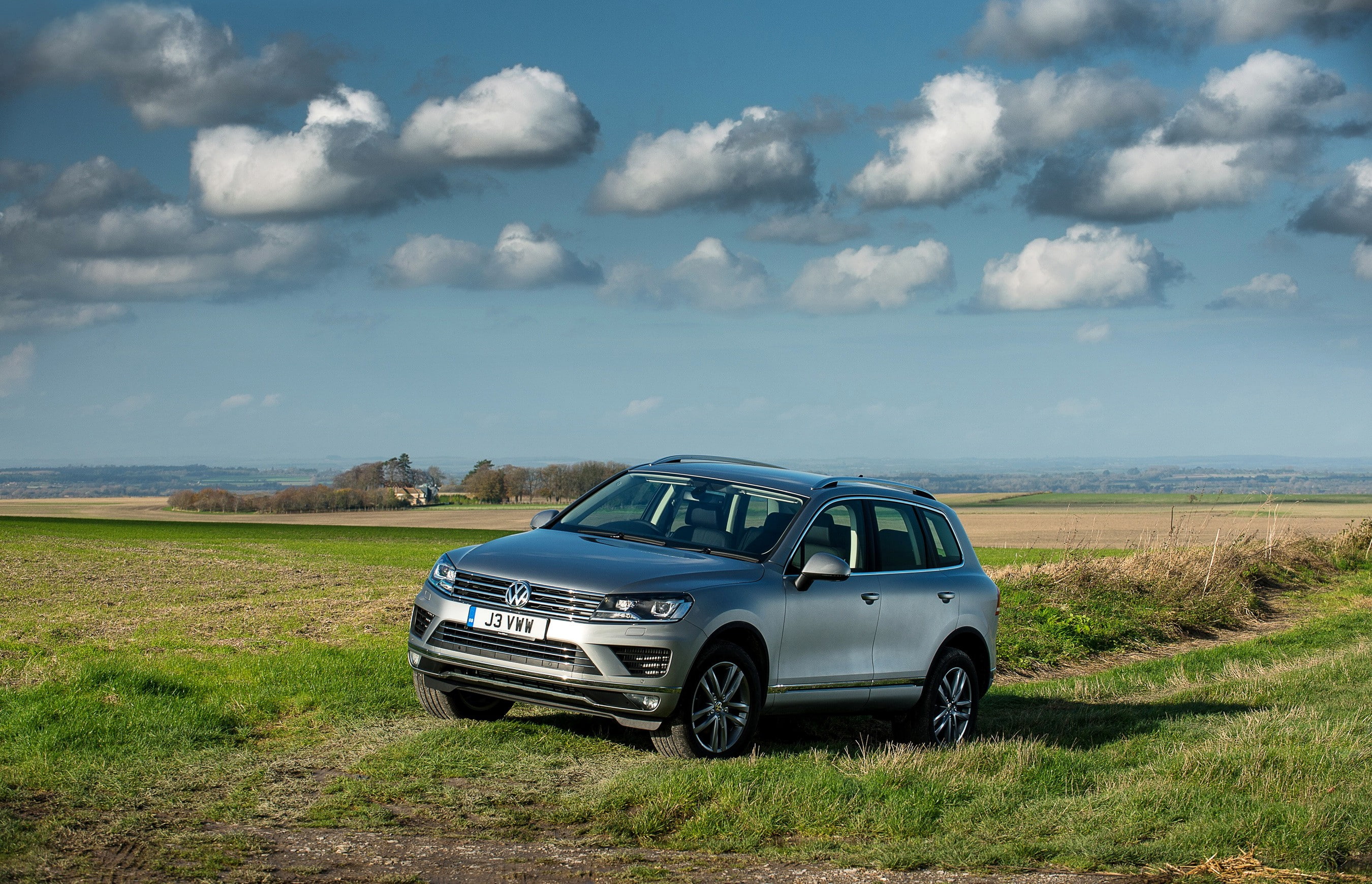 touareg, car, photo, landscape, Touareg SE, gray, sky, se, 2014, 2K, Volkswagen, HD Wallpaper