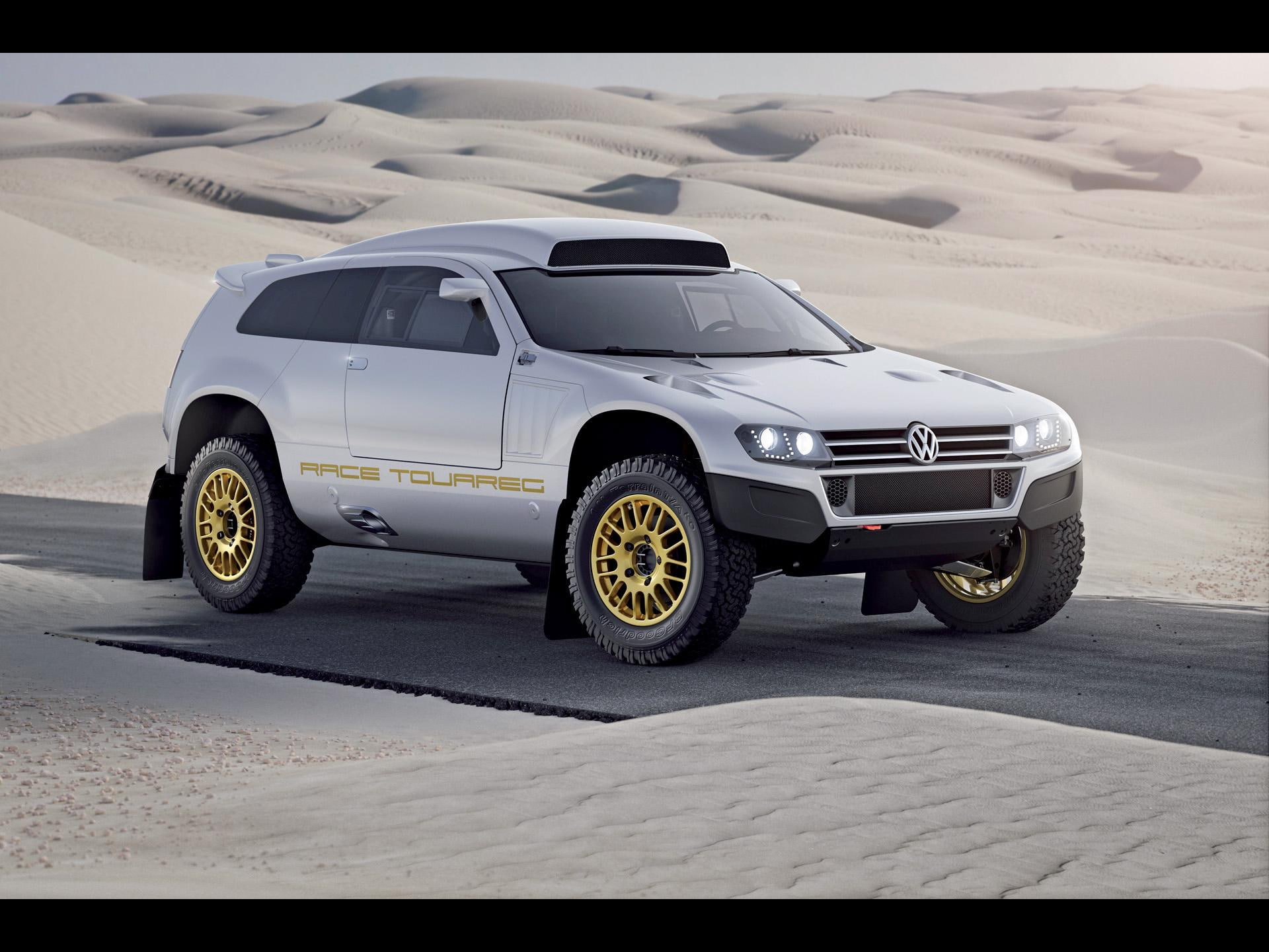 volkswagen, silver, 1080P, toureg, concept, dakar, cars, touareg, HD Wallpaper