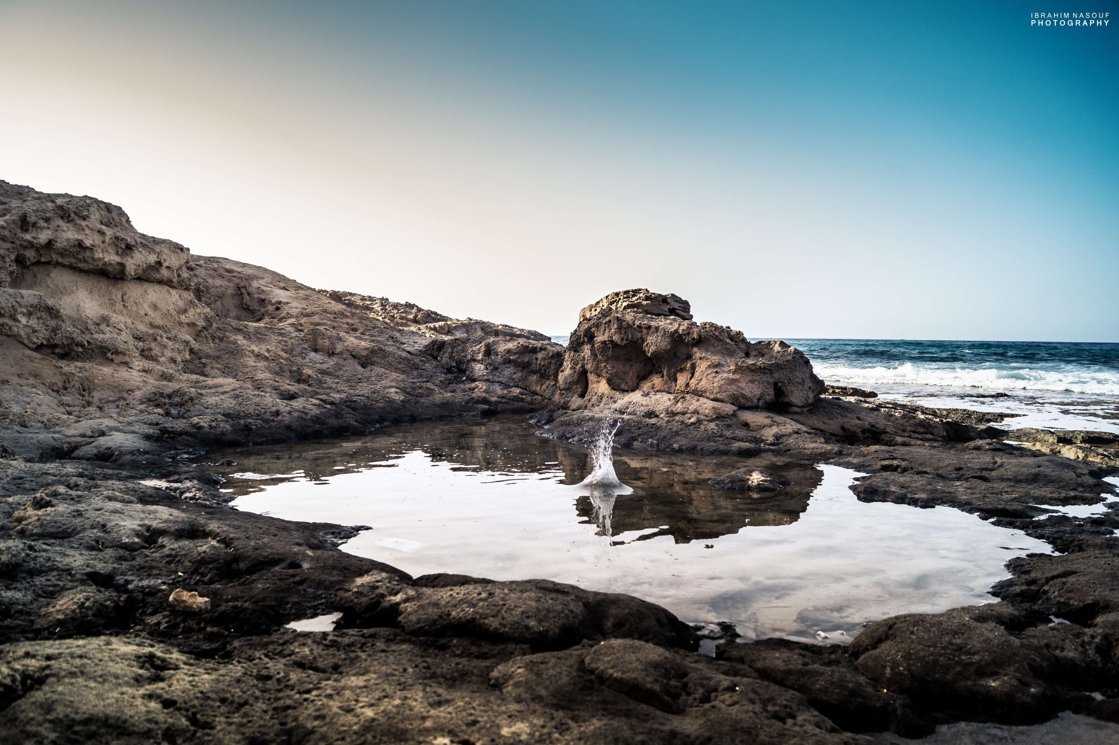 rock formation, sea, beach, rock - object, nature, day, copy space, solid, 4K, libya alkomes, water, tranquil scene, no people, tranquility, eroded, sky, HD Wallpaper