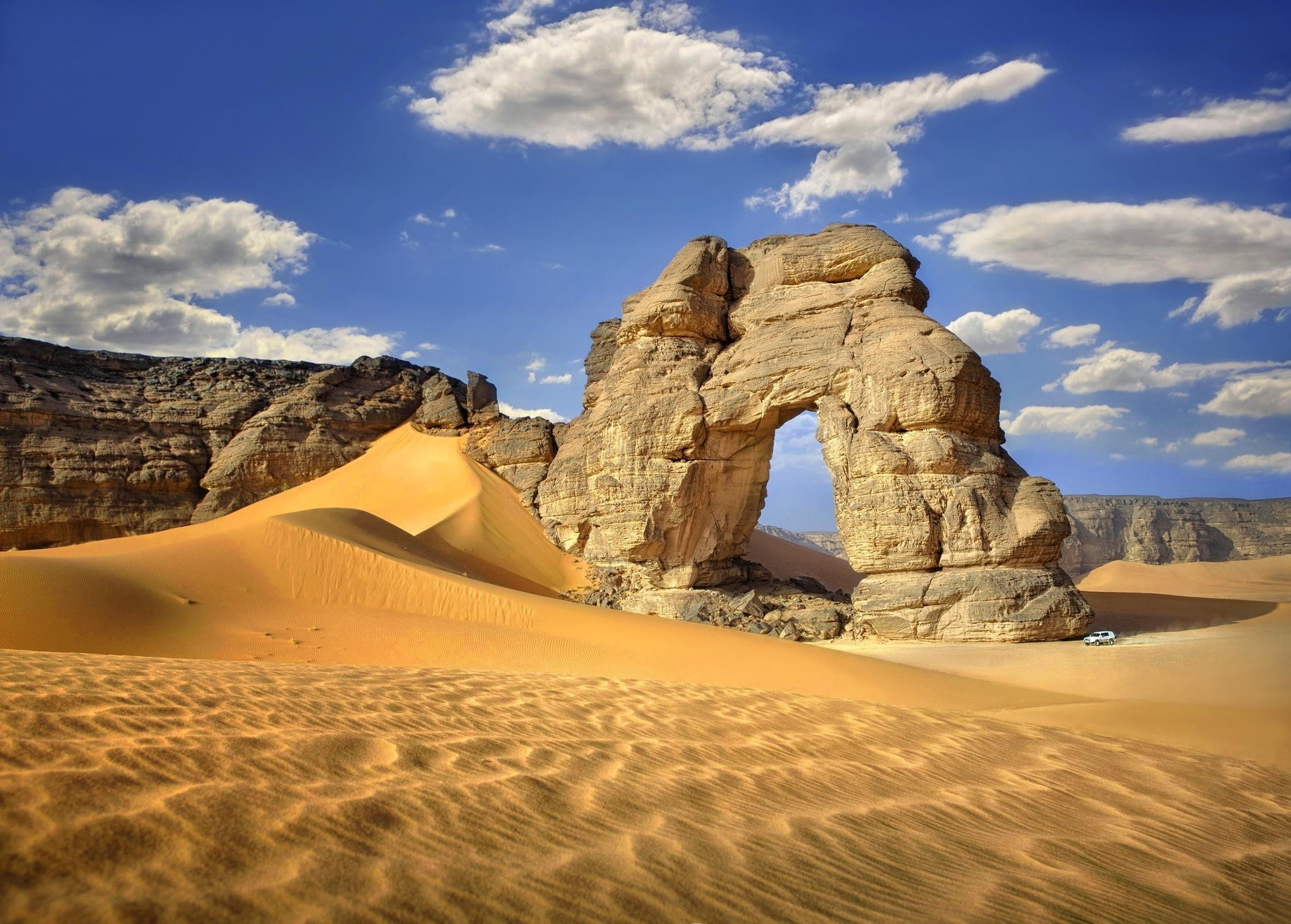 rock - object, 1080P, environment, sky, Sahara, tranquility, atmospheric, arid climate, tranquil scene, beauty in nature, climate, non-urban scene, nature, HD Wallpaper