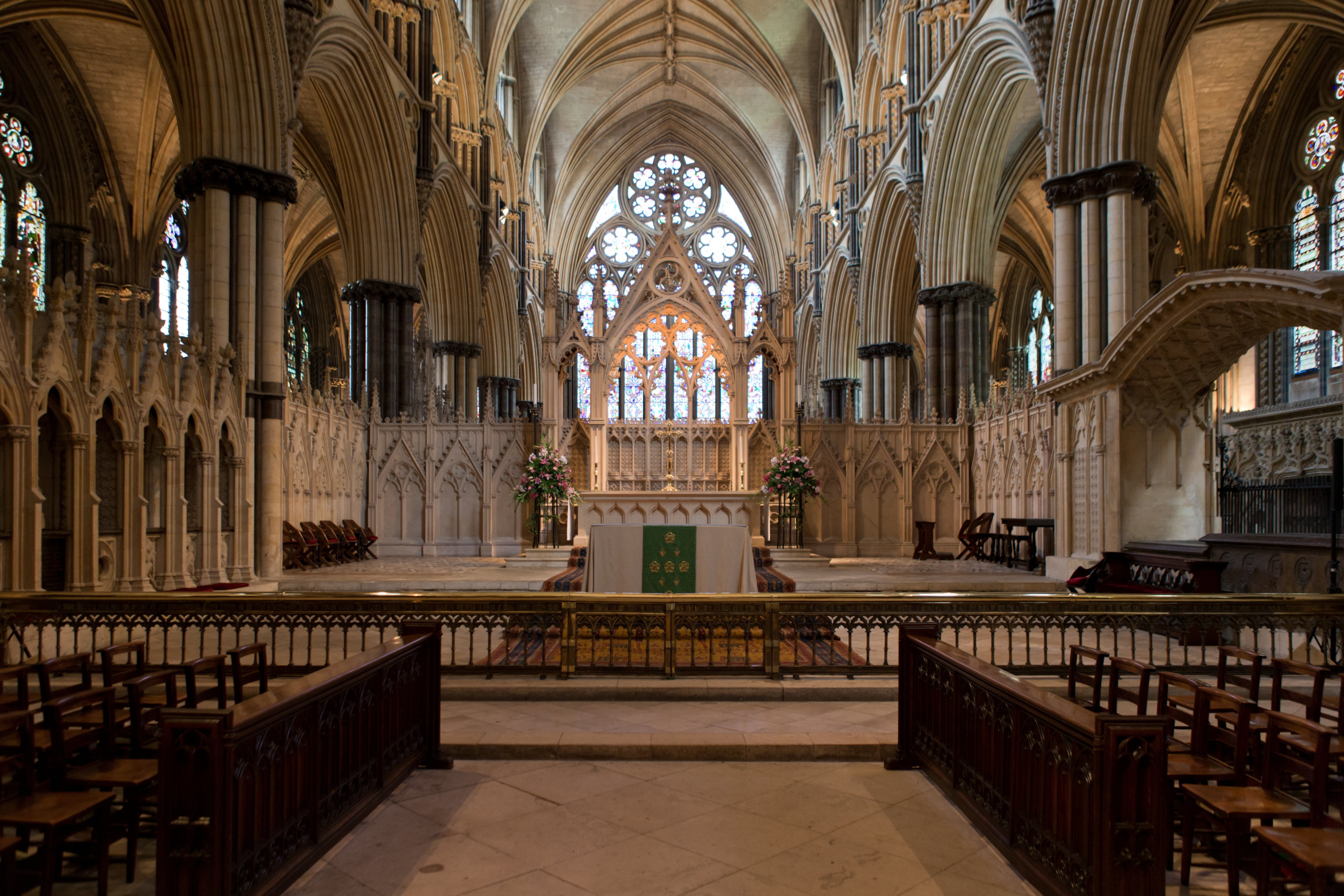 window, choir seating, pew, gothic style, religion, the past, ornate, glass, architecture, medieval, indoors, built structure, altar, communion rail, ceiling, HD Wallpaper