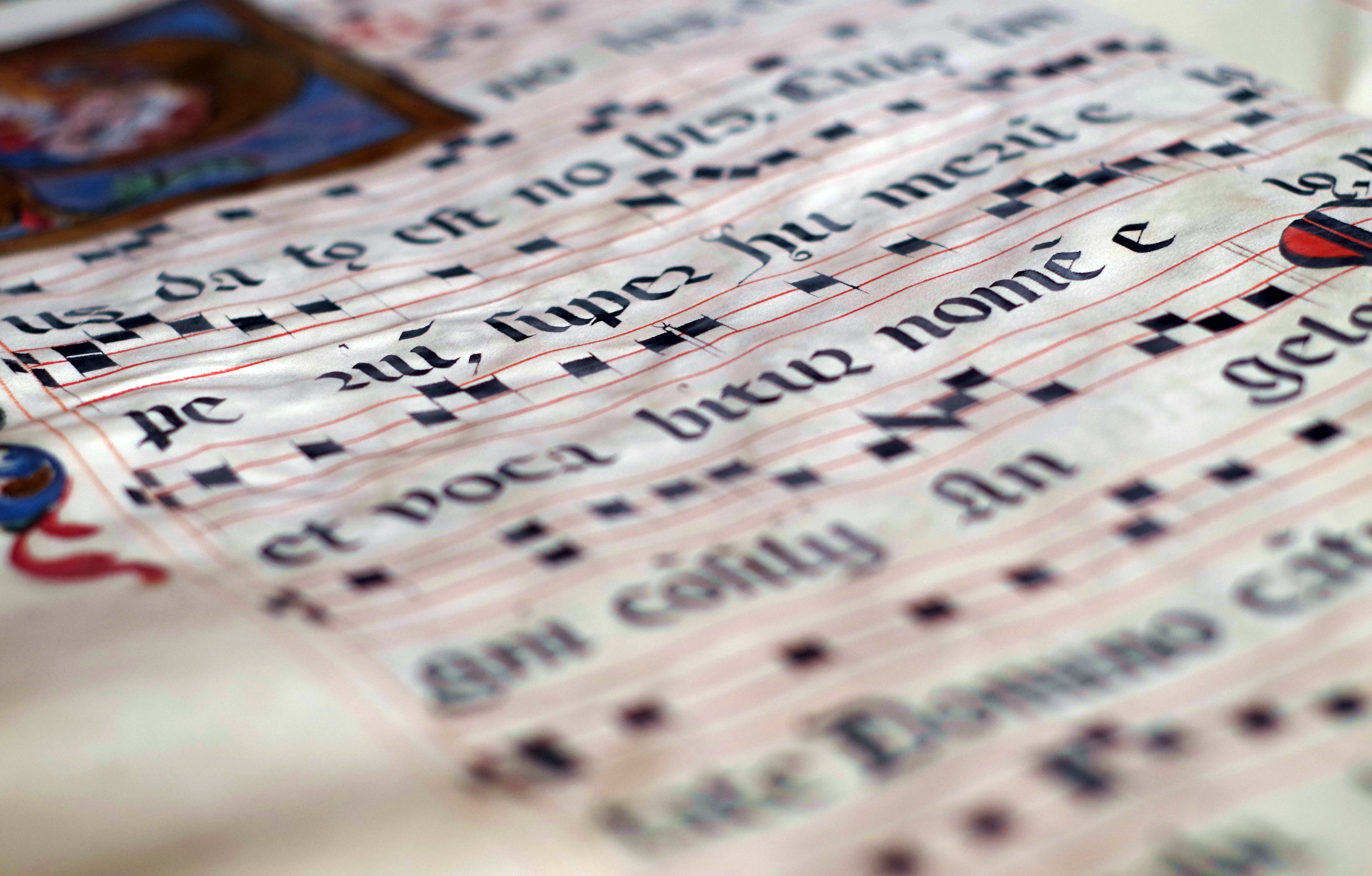 manuscript, closeup, scores, old, parchment, the middle ages, colored, melody, paper, retro styled, text, old ancient, note, photo, no people, single object, HD Wallpaper
