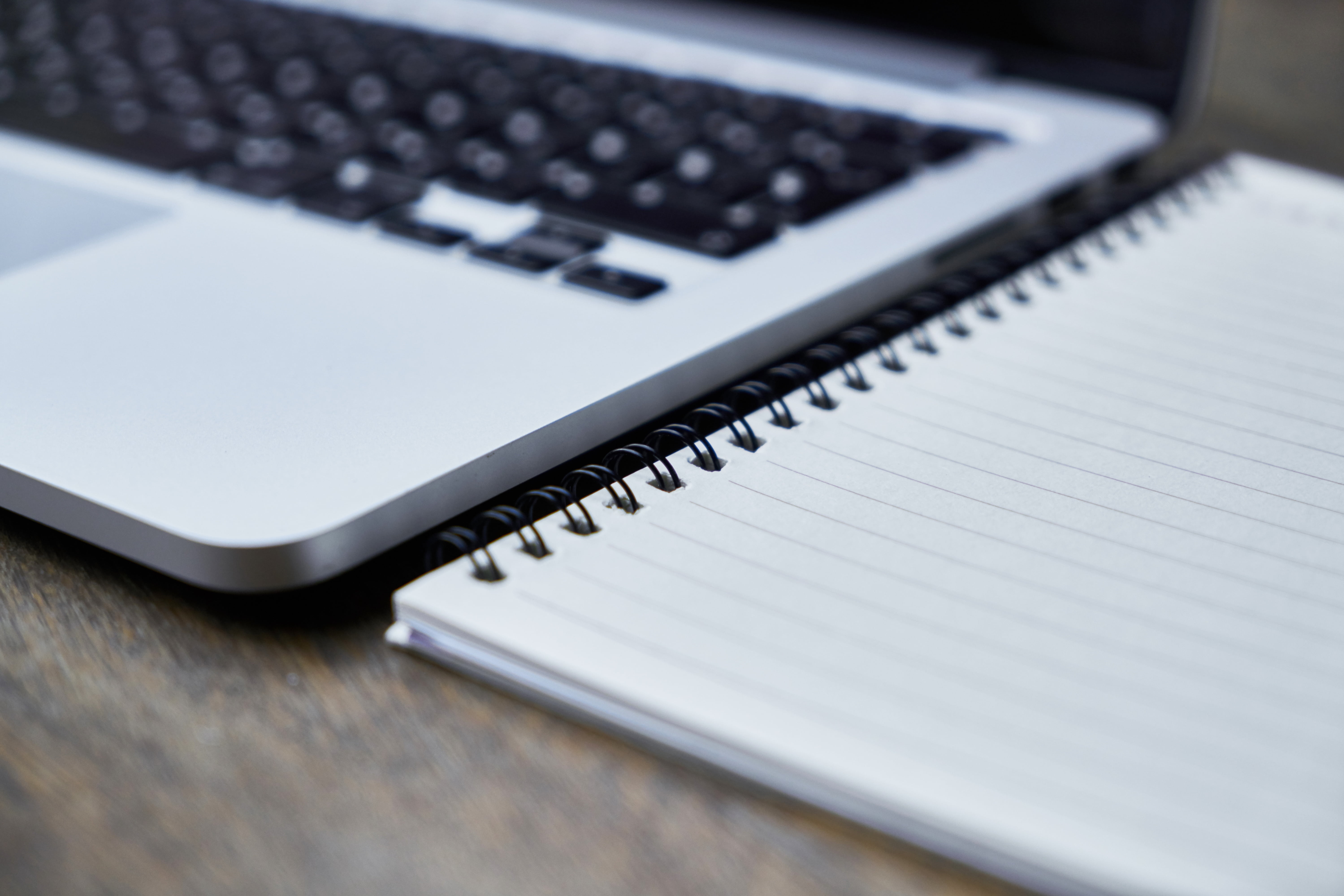 background, desk, paper, wireless technology, studio shot, close-up, photography, business, spiral notebook, take notes, keyboard, laptop, the work, office, HD Wallpaper