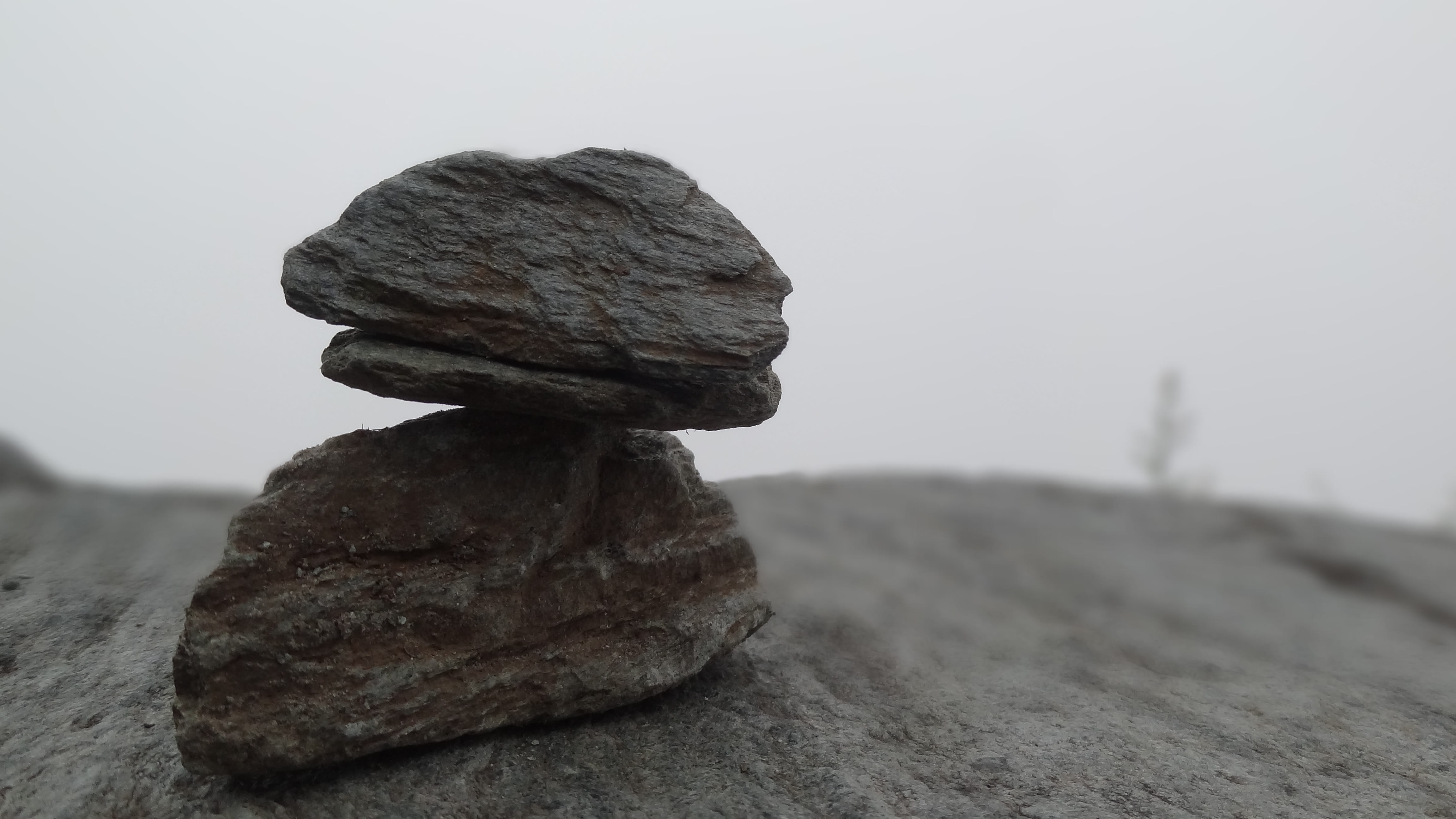 rocks, outdoors, surface, rock - object, balance, ground, focus on foreground, gray, solid, two, no people, rock, couple, 4K, minimal, tranquil scene, HD Wallpaper
