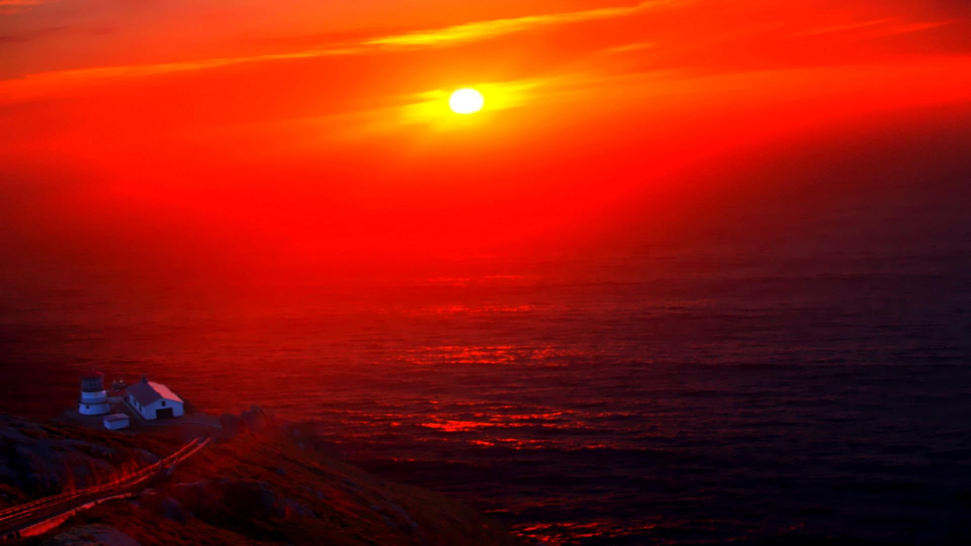 1080P, reddish, ocean, 3d and abstract, day, warm, amazing, HD Wallpaper