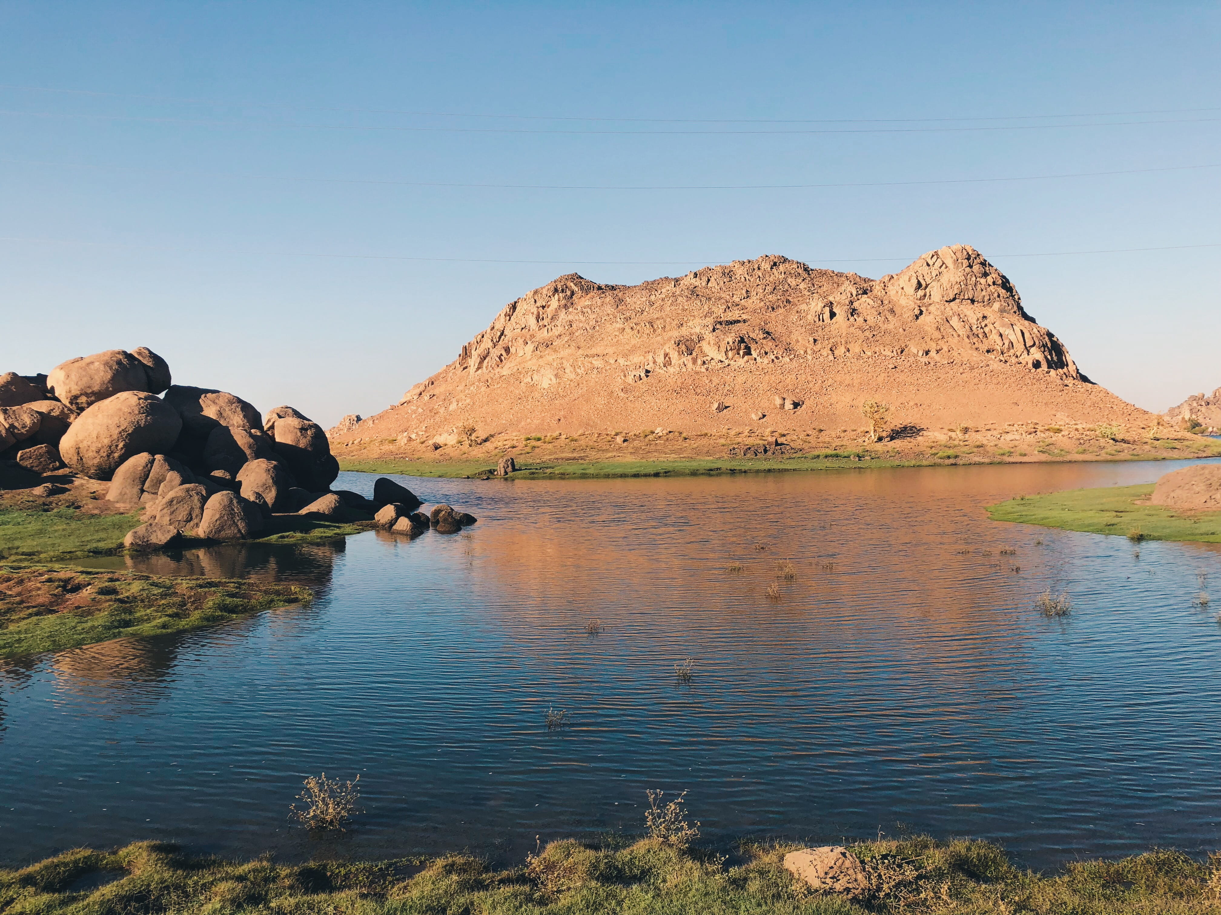 outdoors, aswan, animal themes, water, egypt, tranquility, no people, tranquil scene, sky, animal, nile, beauty in nature, day, rock - object, solid, vertebrate, HD Wallpaper