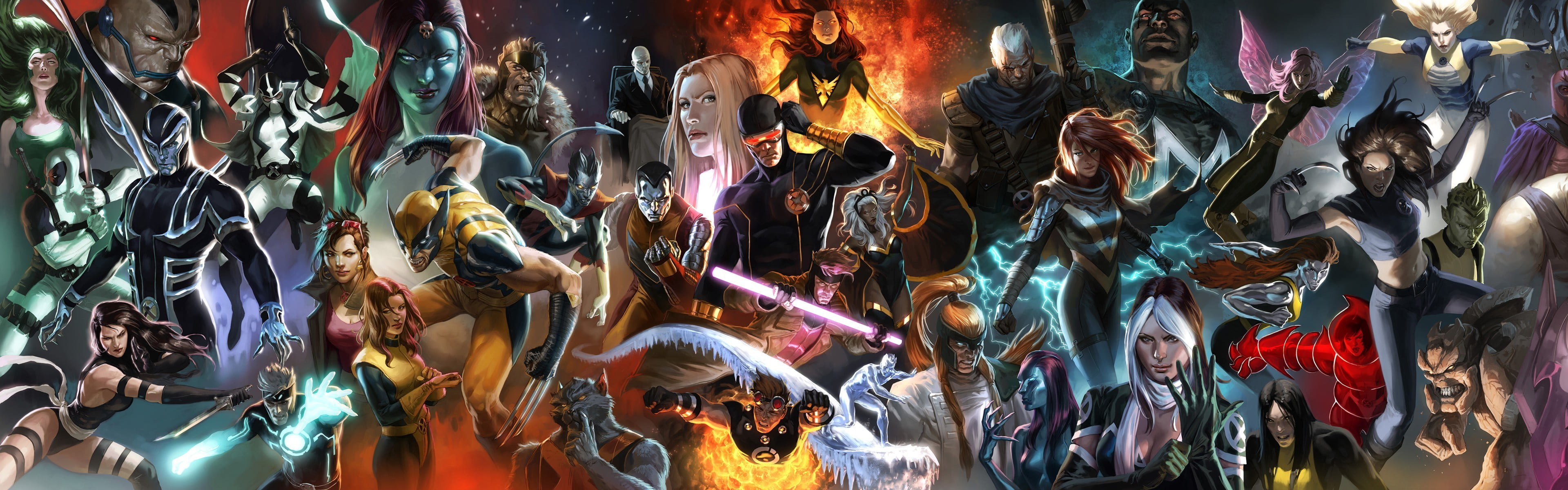 multi colored, assorted, retail, indoors, real people, female likeness, collage, adult, X-Men, crowd, variation, marvel, representation, choice, creativity, HD Wallpaper