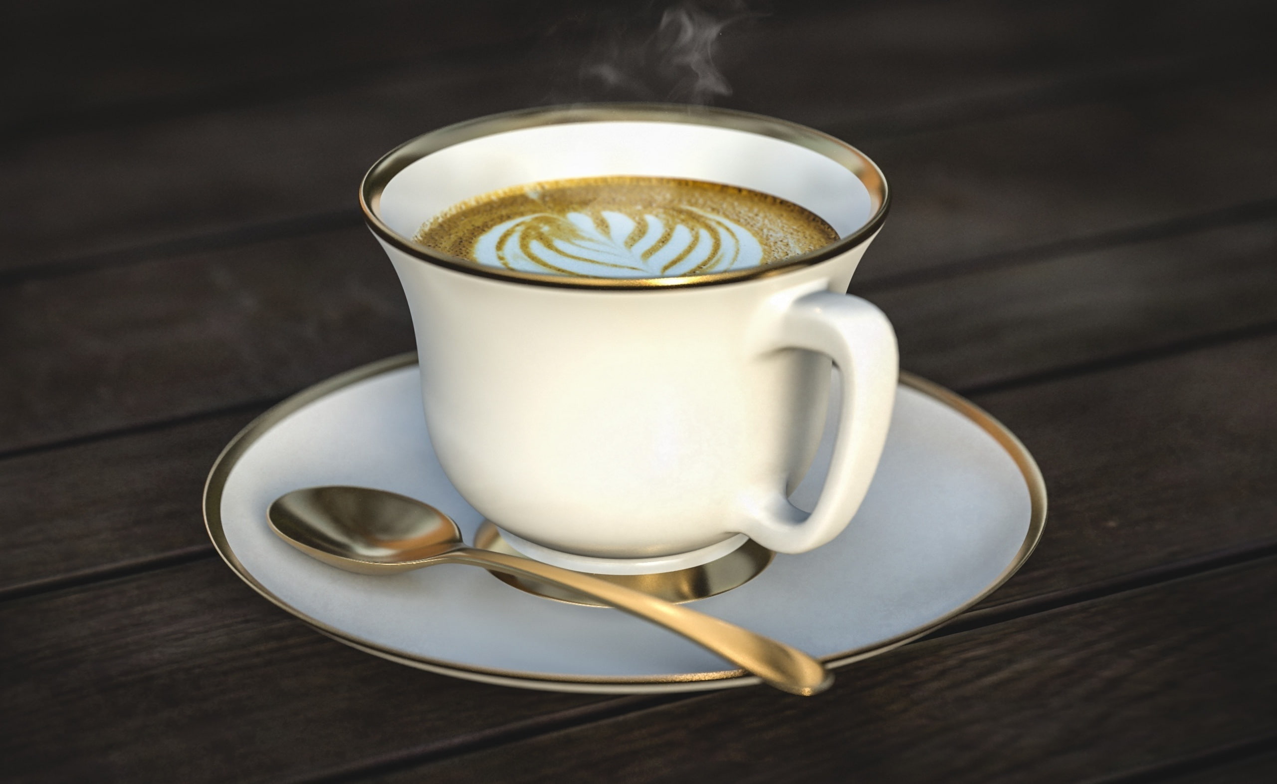 coffee cup, eating utensil, drink, Breakfast, spoon, brew, indoors, food, Latte, Artistic, Gourmet, Warm, caffeine, mug, liquid, refreshment, kitchen utensil, HD Wallpaper