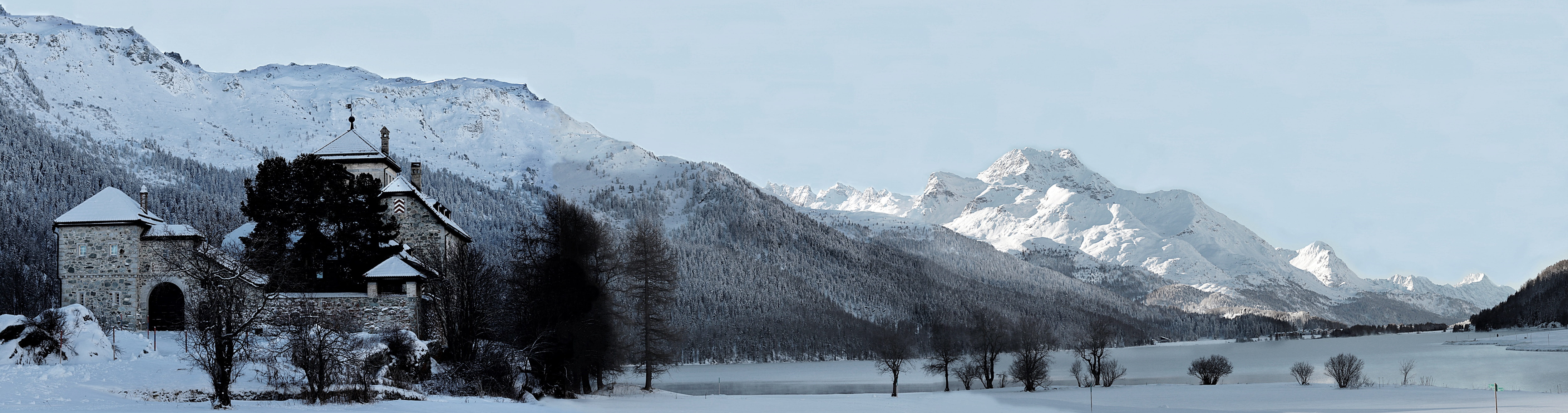 panorama, concrete, alpine, snow, view, graubünden, panoramic image, 8K, daytime, building exterior, no people, nature, built structure, cover, gray, mountain summit, HD Wallpaper