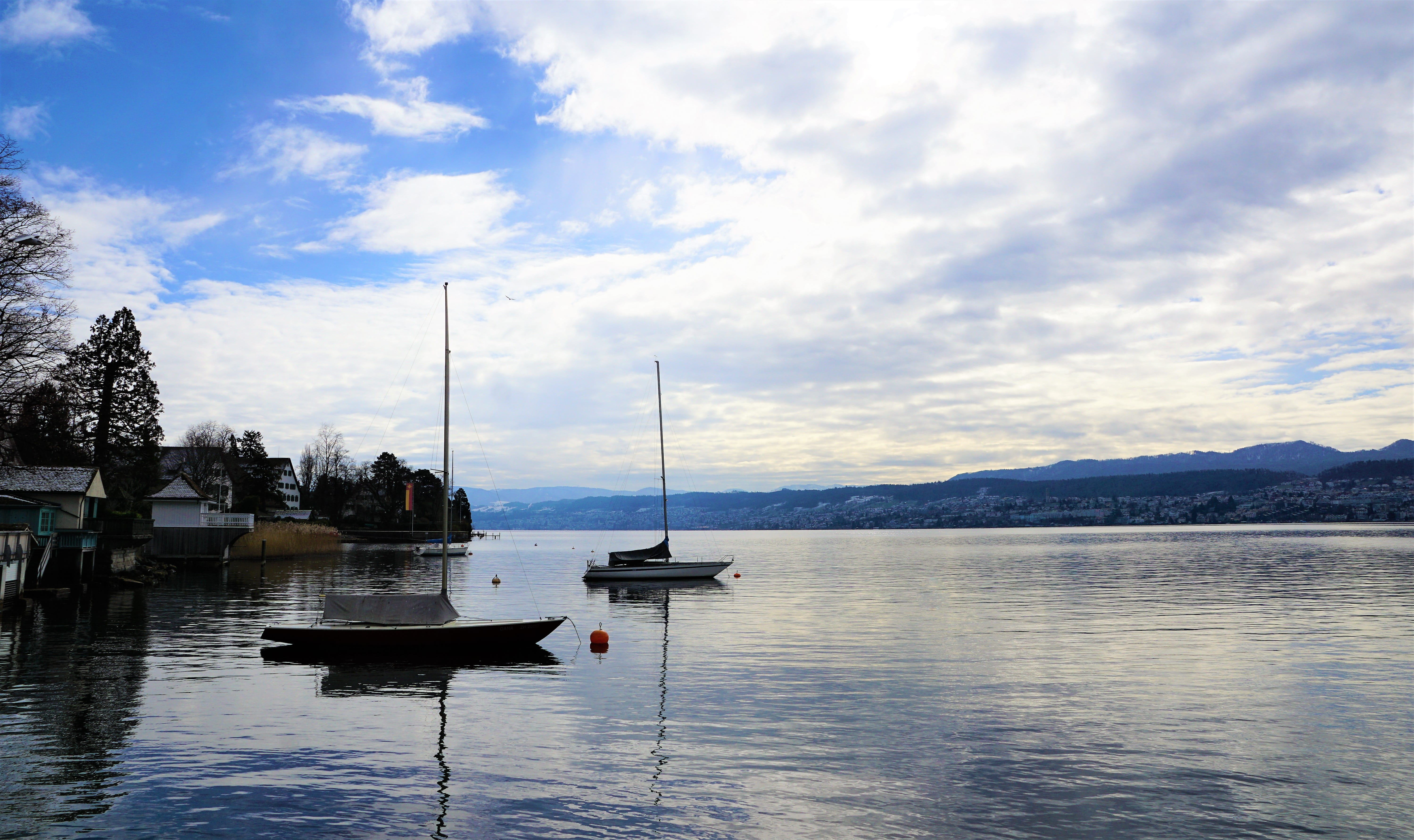 sky, water, hike, beauty in nature, day, summer, lake, zurich, rest, travel, tranquil scene, architecture, view, transportation, switzerland, mood, outdoors, HD Wallpaper