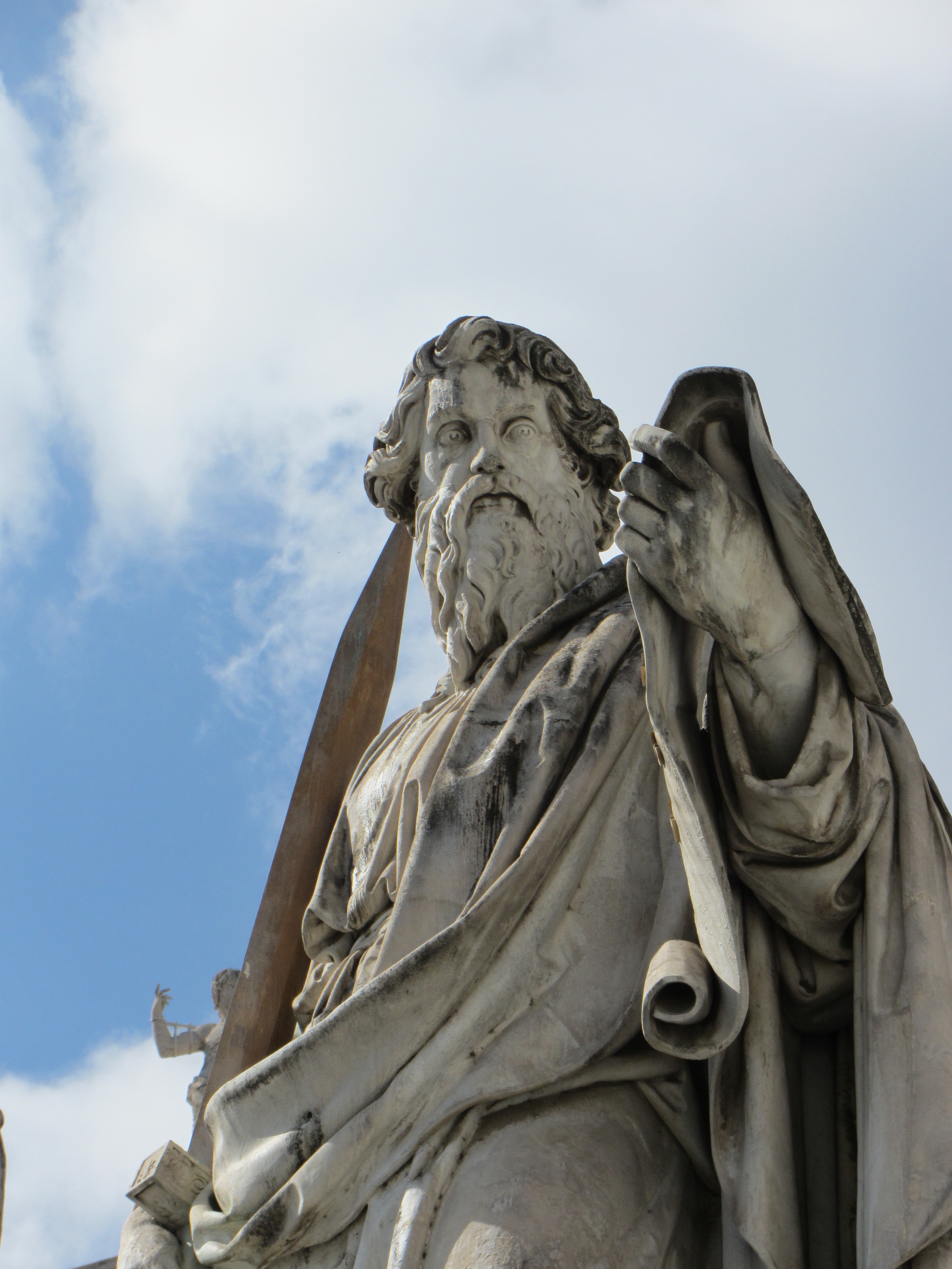 vatican, art and craft, italian, historical, architecture, low angle view, roman, blue, cathedral, female likeness, day, monument, italy, no people, representation, Phone HD Wallpaper
