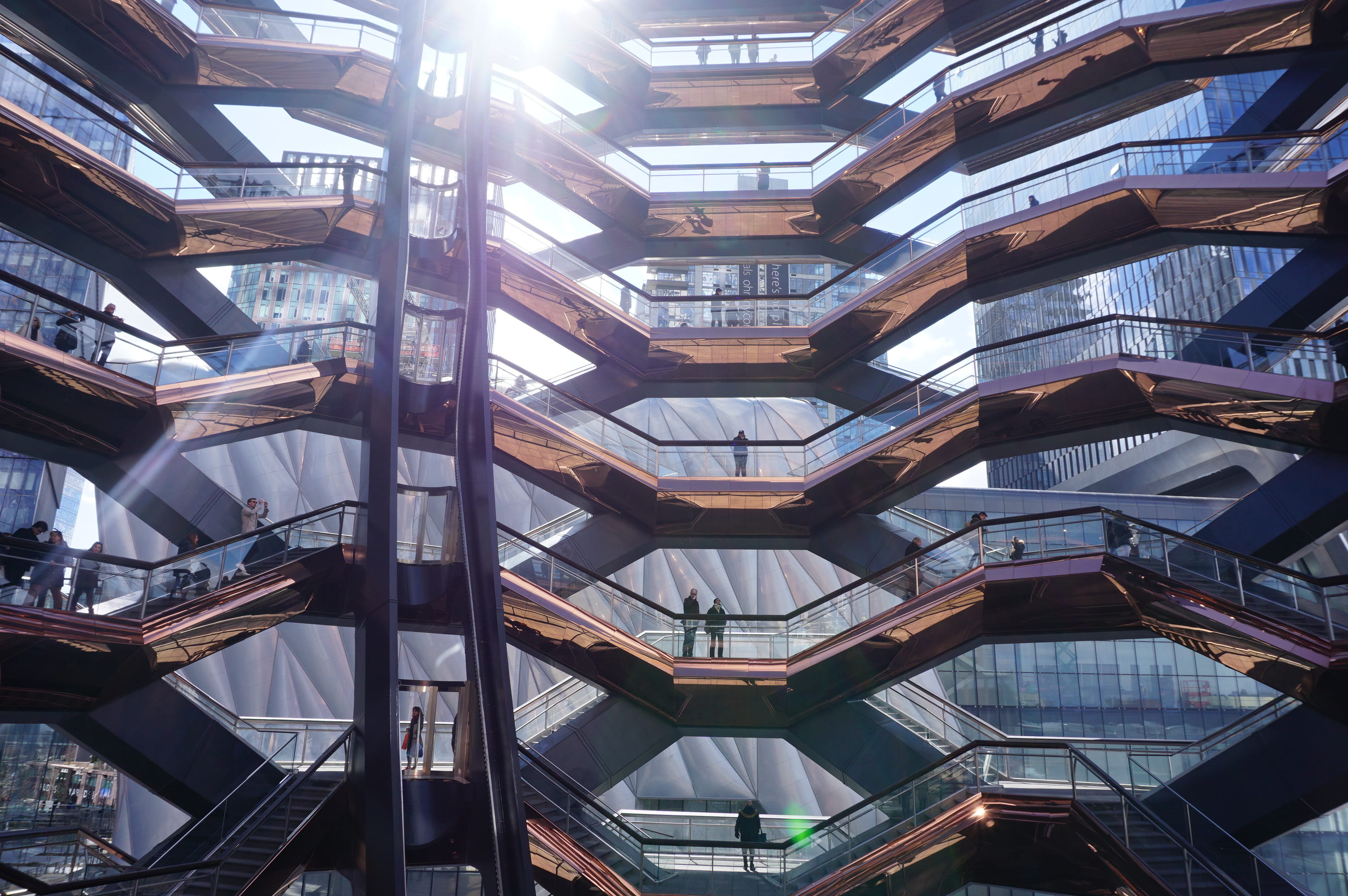 full frame, office building exterior, apartment building, glass - material, art, outdoors, high rise, 2K, building, apartment, steps and staircases, architecture, HD Wallpaper