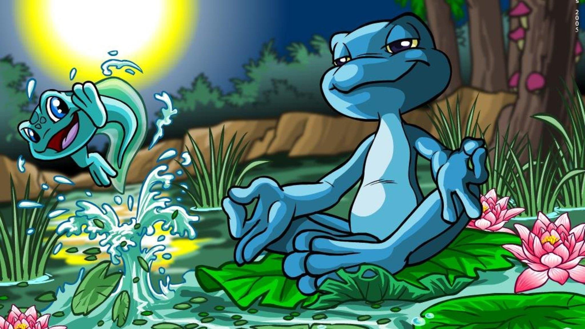 frog, animals, form, frogs, funny, 1080P, wildlife, nature, blue, art, abstract, funny animals, graphic, lotus, HD Wallpaper