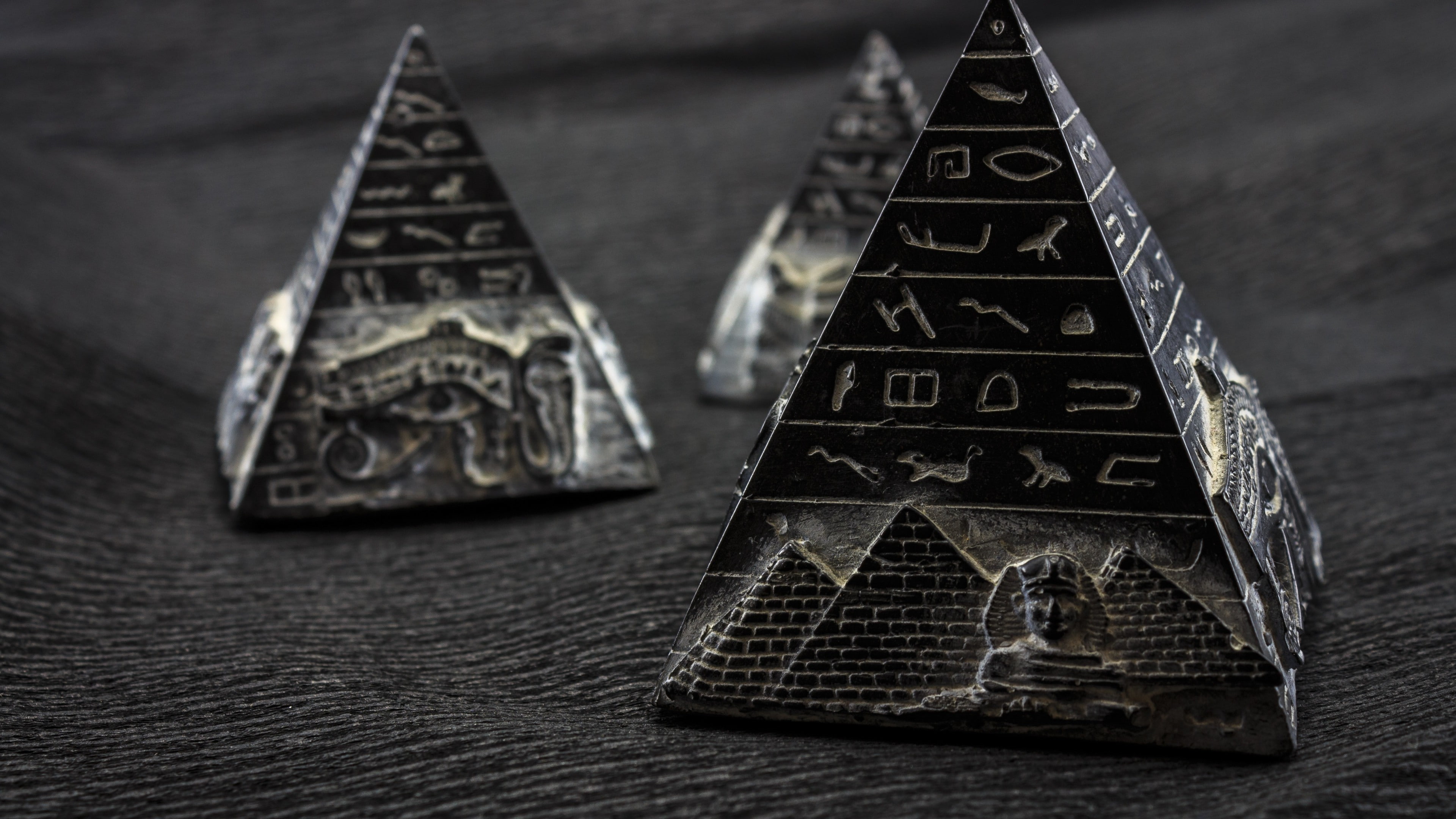 hieroglyphs, 4K, pyramid, HD Wallpaper