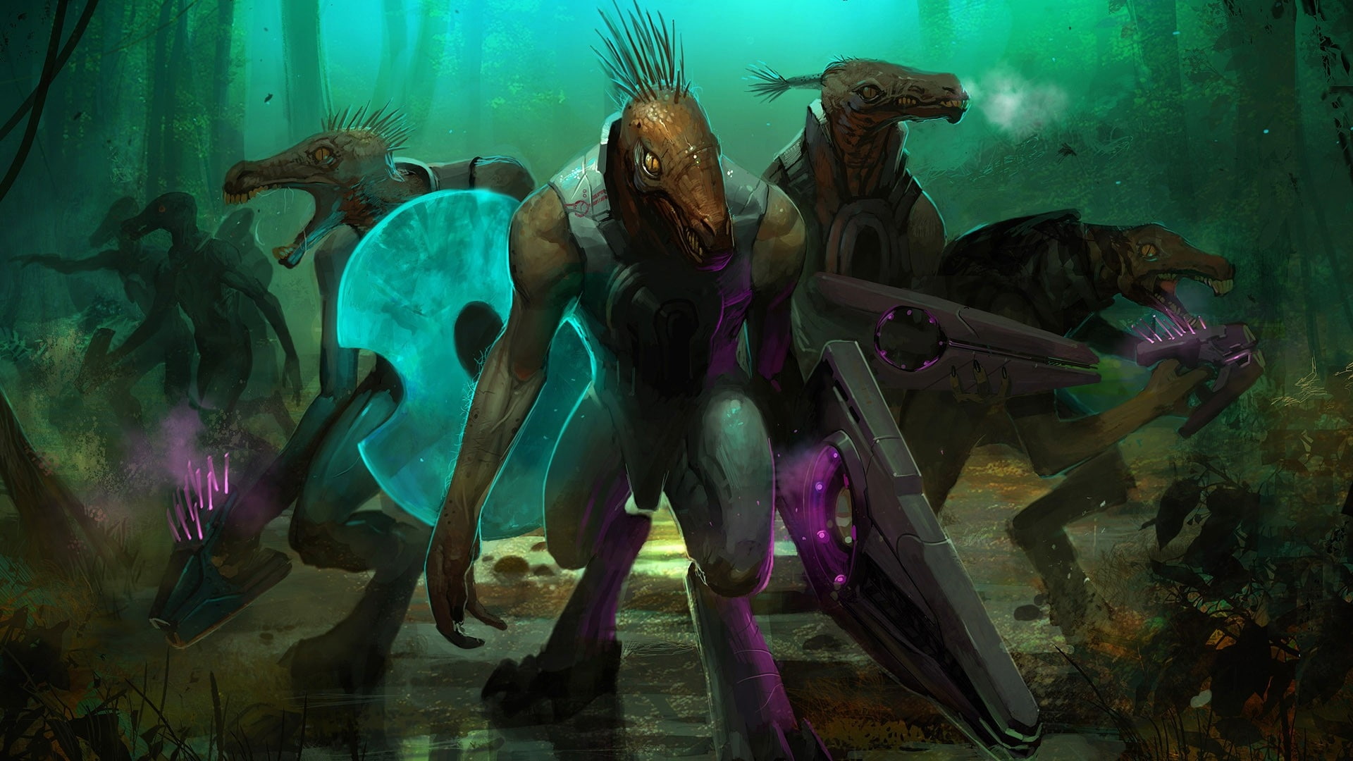 Jungle, halo, shield, 1080P, art, x, jackal, kigyar, games, video, hd, HD Wallpaper