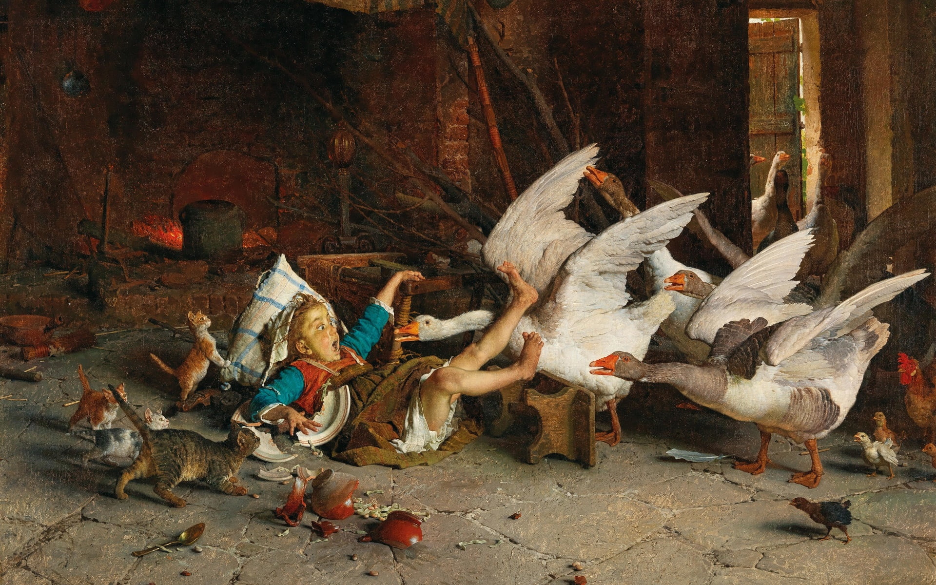 classic art, Gaetano Chierici, artwork, painting, 1888 (Year), 1080P, HD Wallpaper