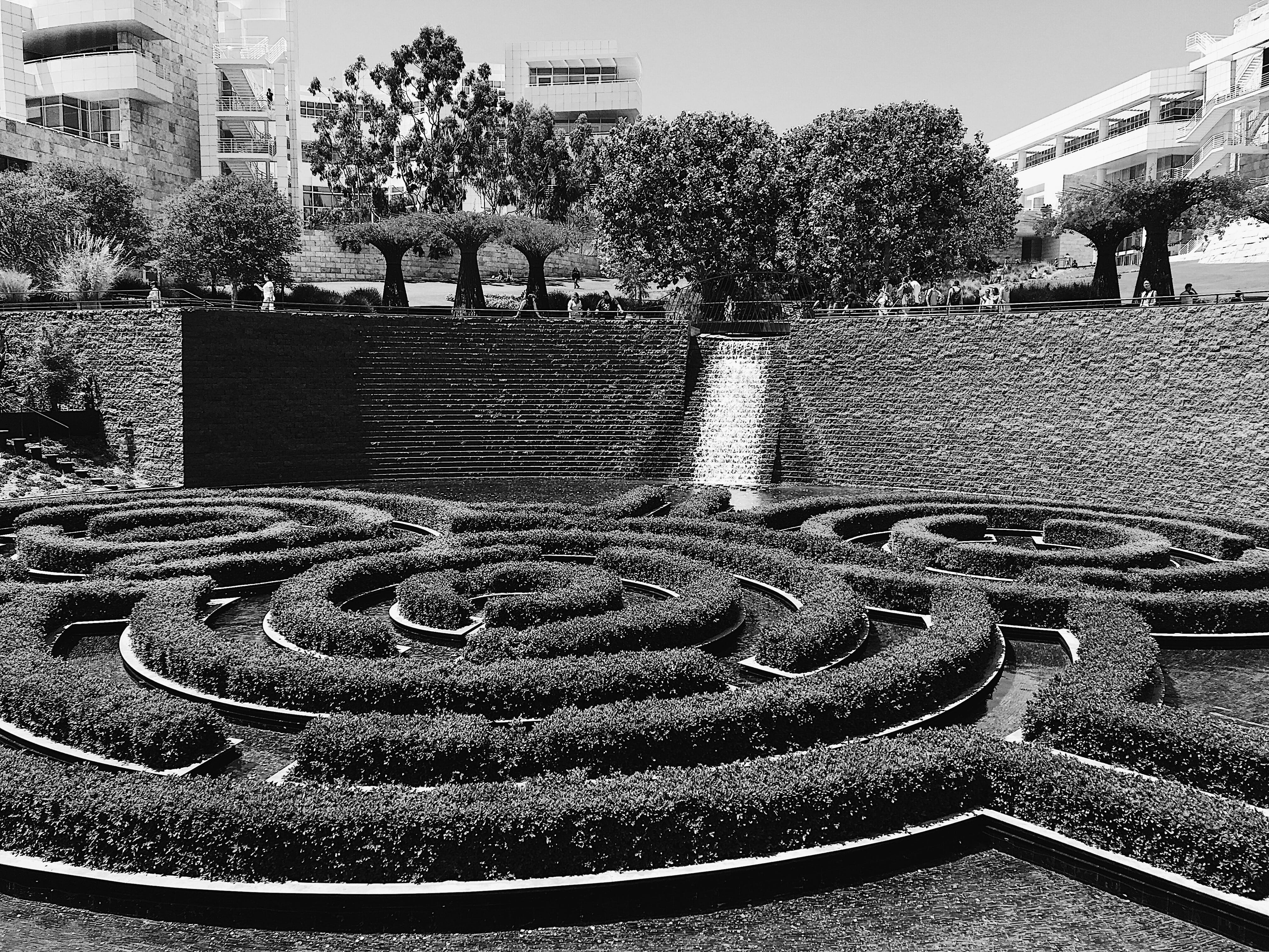 garden, united states, thegettymuseum, park, built structure, 4K, creativity, getty, building exterior, shape, formal garden, losangeles, pattern, getty center drive, HD Wallpaper