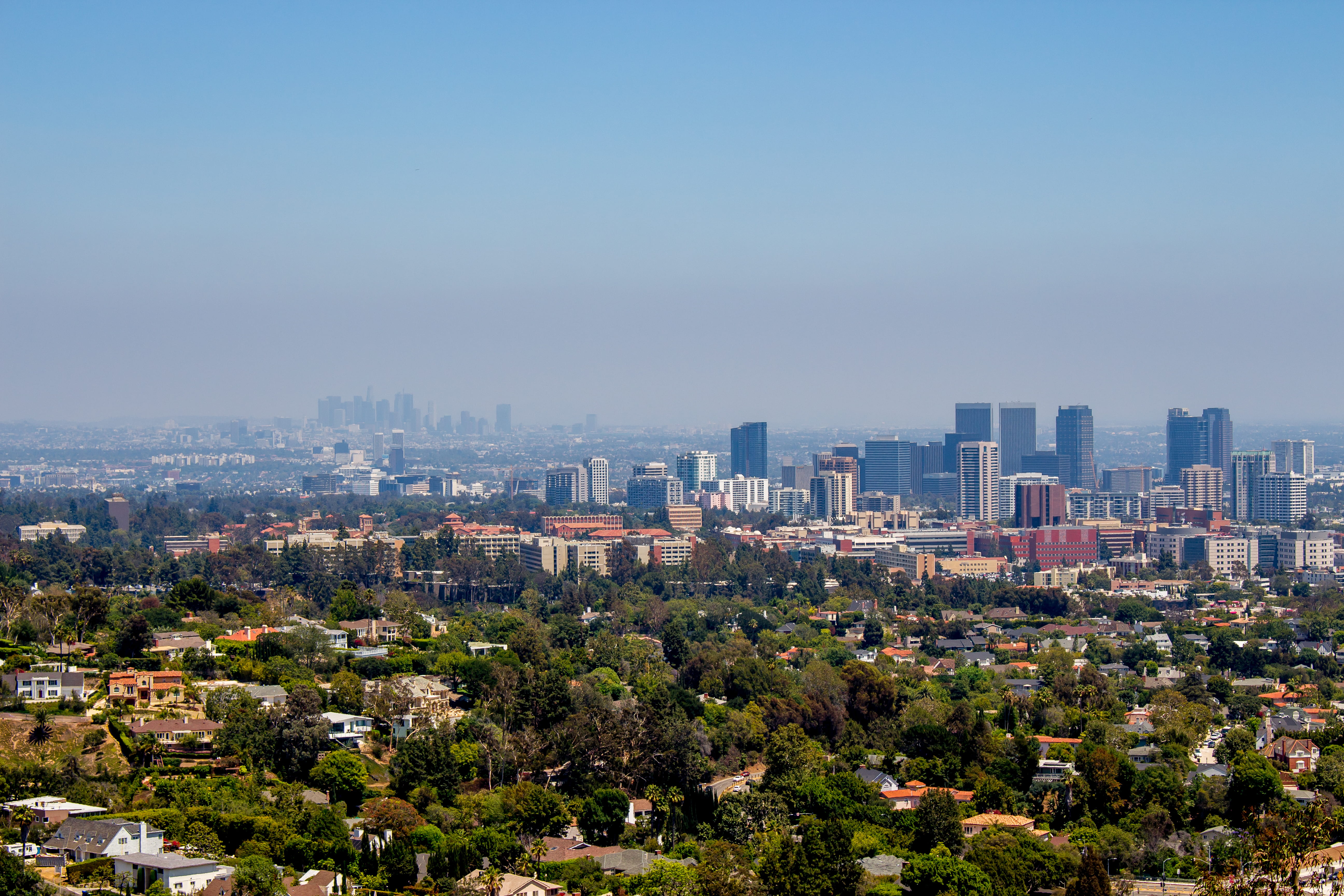 landscape, copy space, skyscraper, urban skyline, 5K, no people, residential district, nature, modern, sky, los angeles, cityscape, building exterior, HD Wallpaper