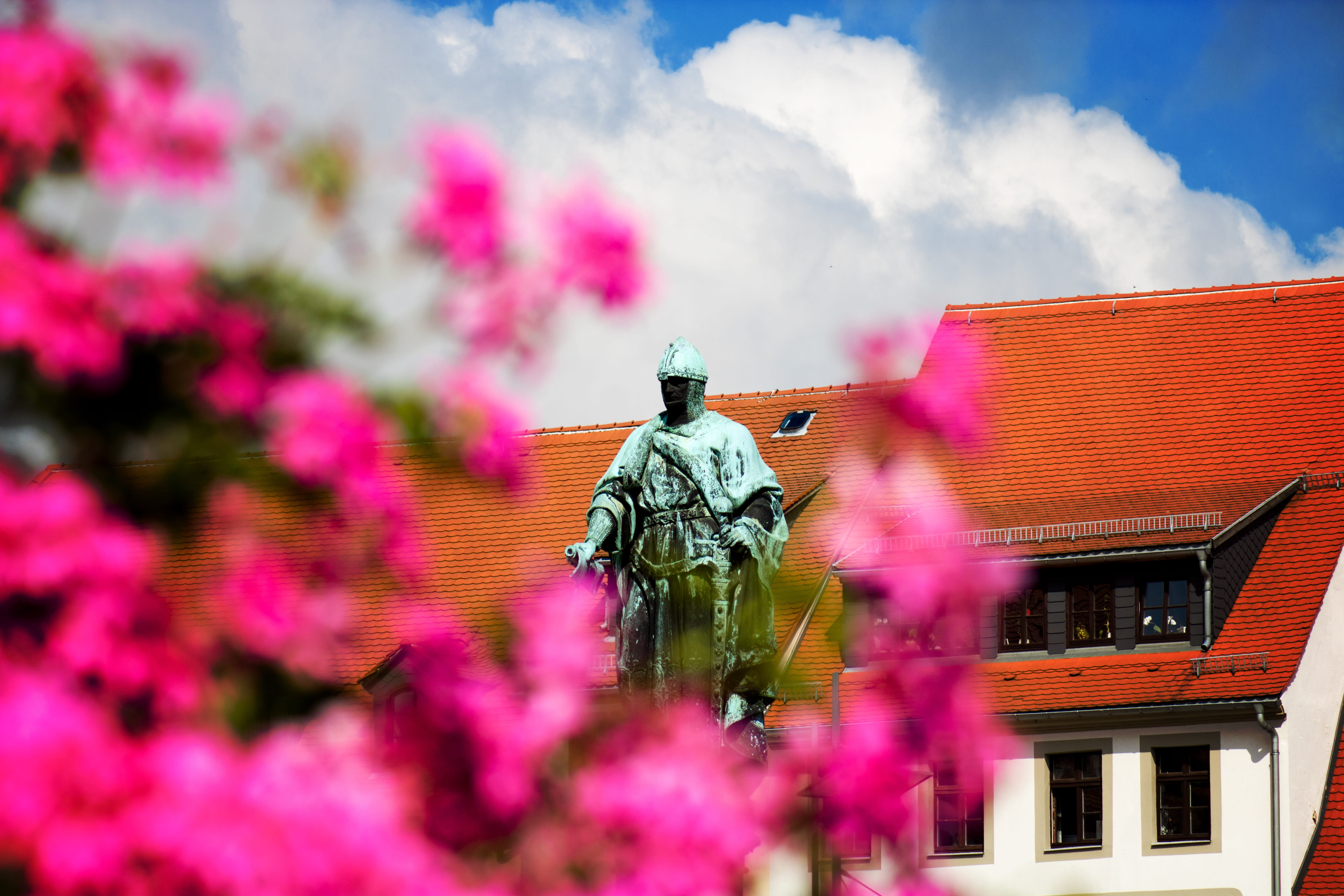 backlighting, day, pink color, middle ages, 5K, place of worship, facade, architecture, sun, tourism, nature, built structure, belief, cloud - sky, freiberg, HD Wallpaper
