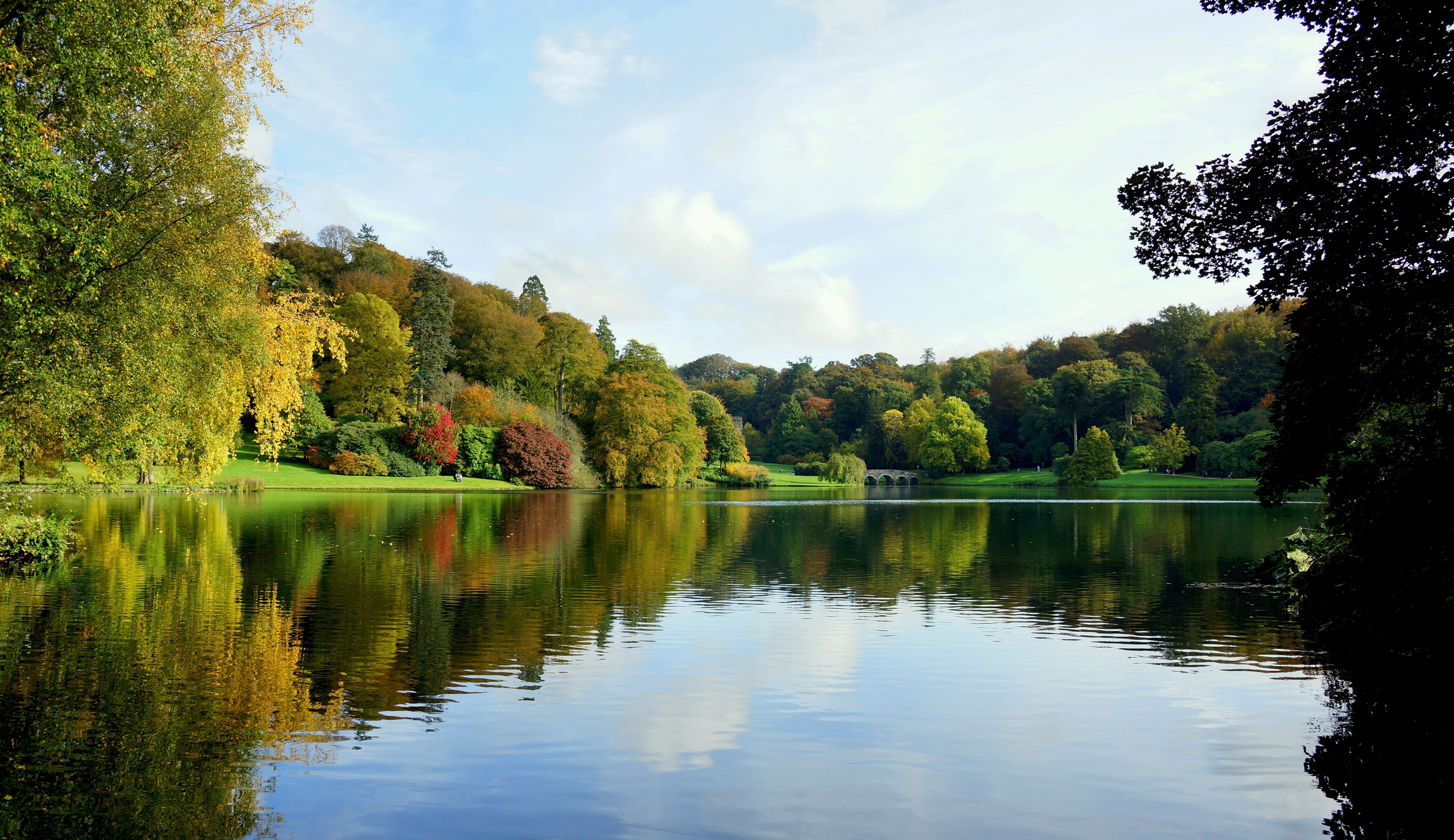 nature, 5K, forest, river, Stourhead, garden, HD Wallpaper