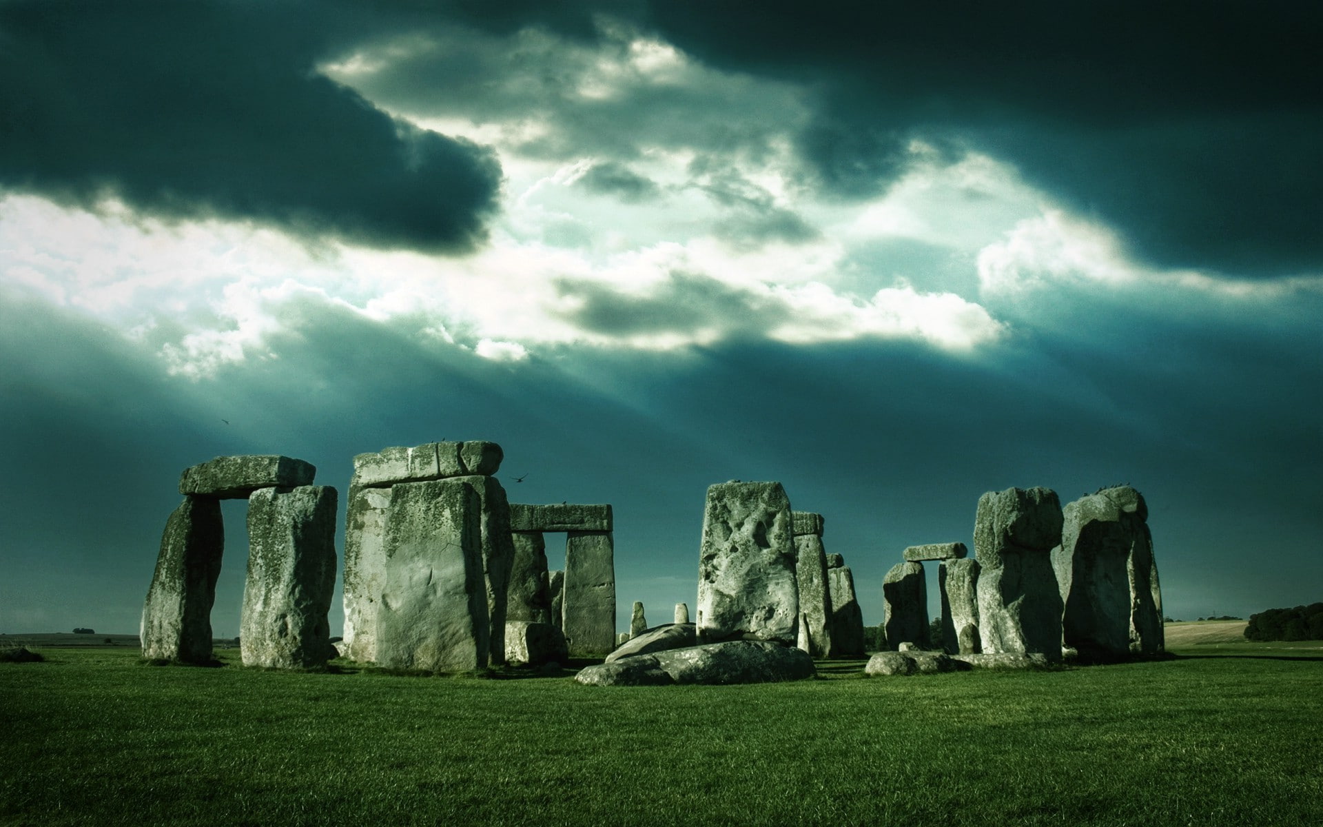 spooky, travel destinations, landscape stonehenge, solid, grass, ancient civilization, 1080P, no people, history, memorial, stone material, sky, old ruin, HD Wallpaper