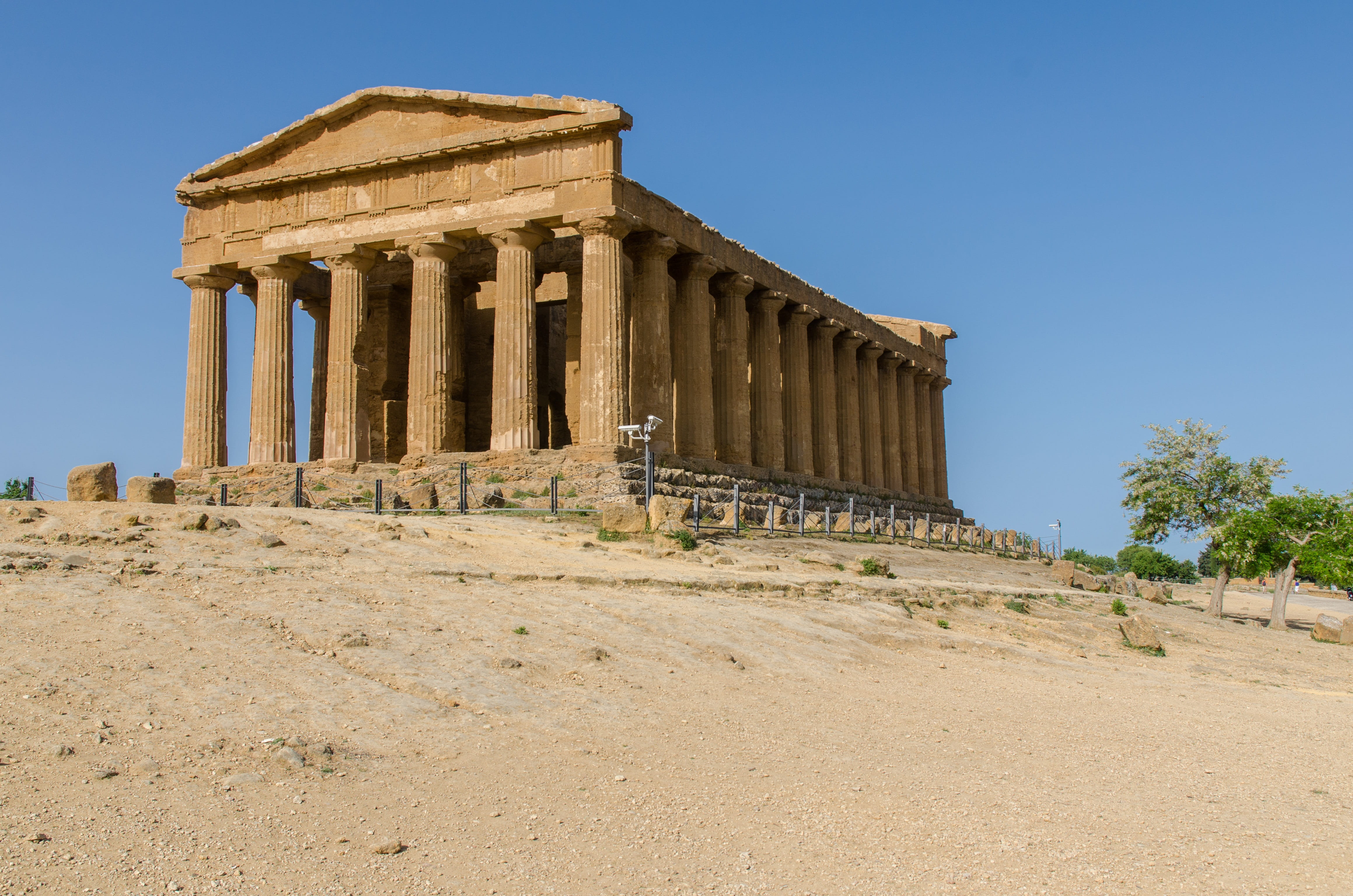 the past, sicily, place of worship, ancient, travel, sky, history, nature, outdoors, clear sky, architectural column, 4K, no people, tourism, agrigento, HD Wallpaper