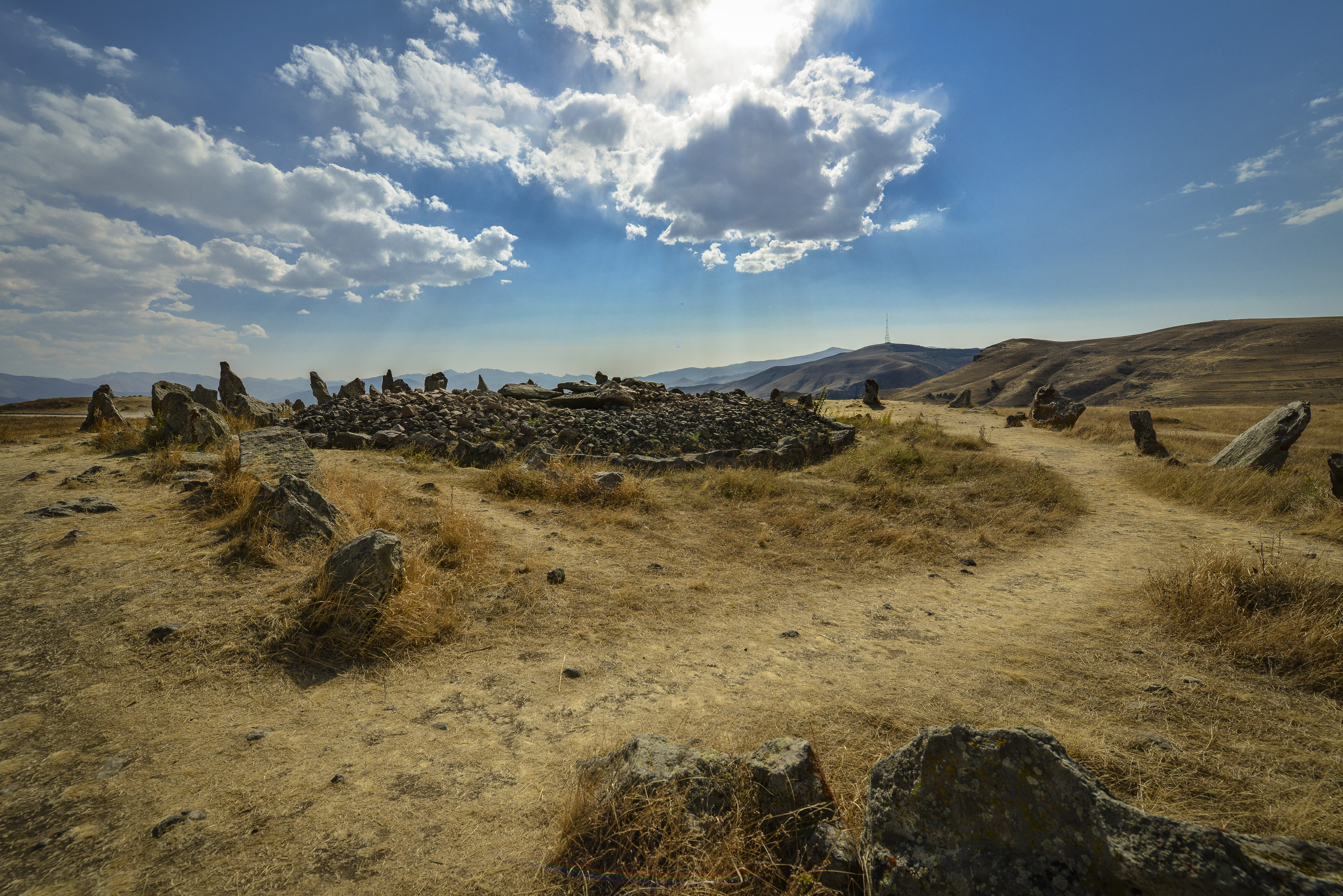 climate, cloud - sky, beautiful, armenian stonehenge, environment, physical geography, beauty in nature, summer, zorats karer, armenia, horizontal plane, HD Wallpaper