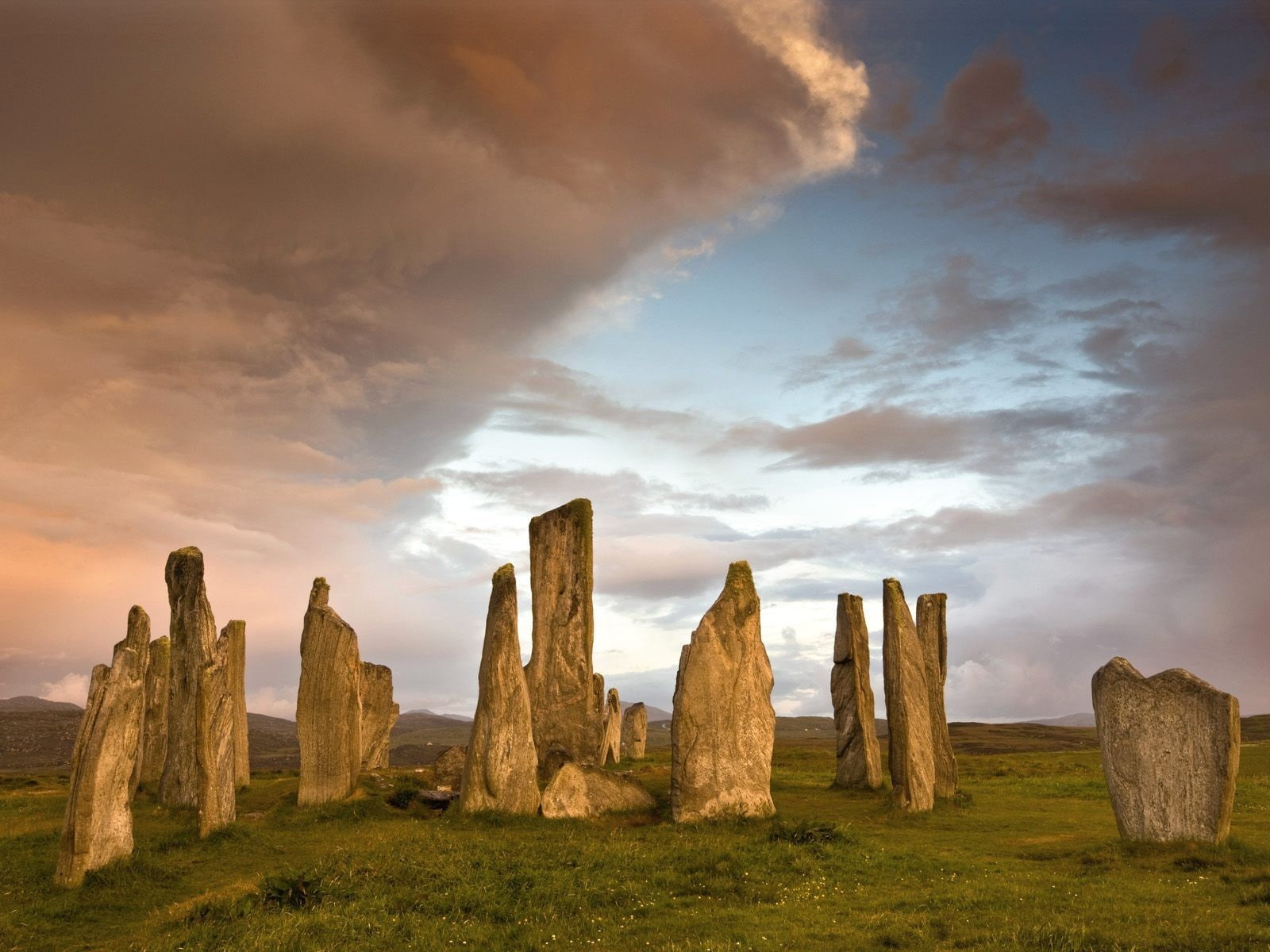stones, 720P, the cromlech, clouds, HD Wallpaper
