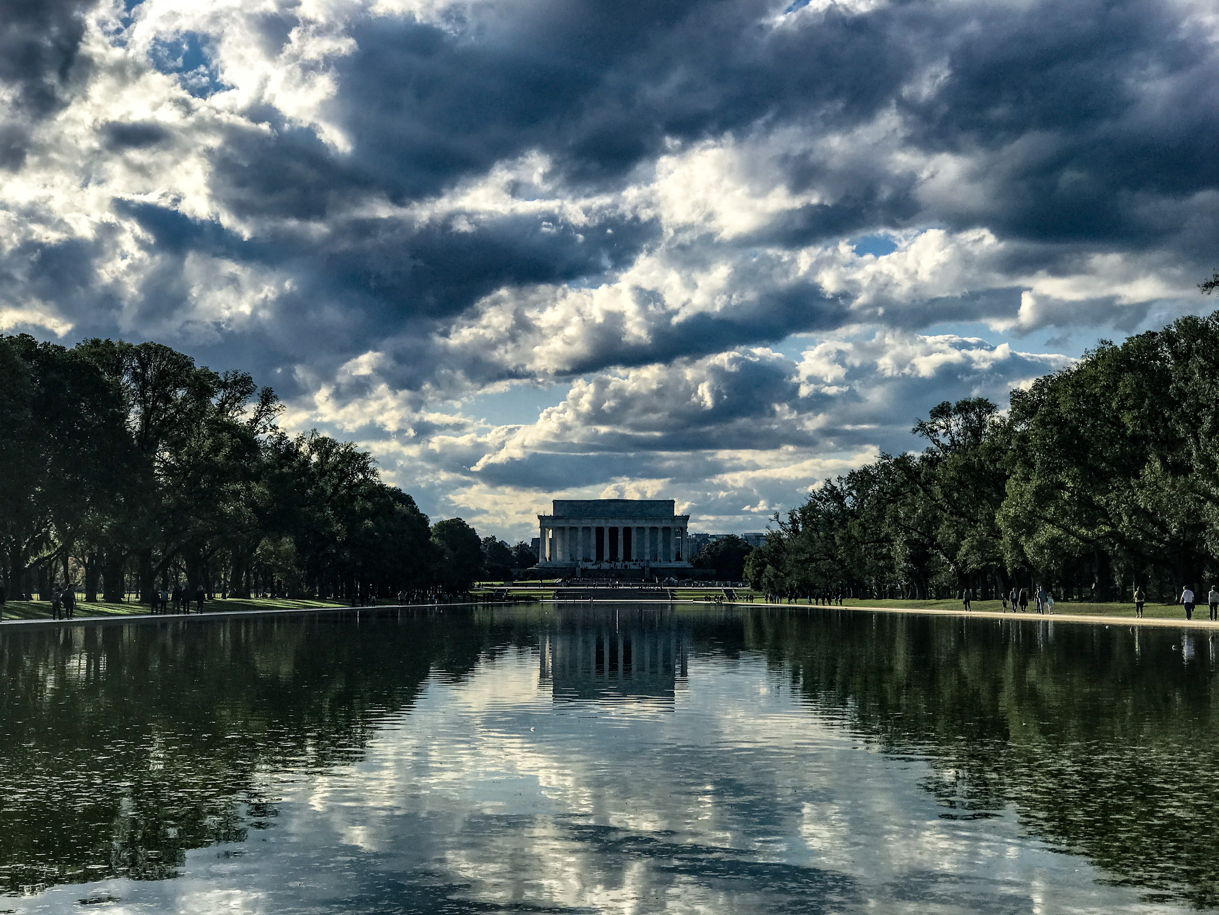 washington, lake, liberty, 4K, country, travel destinations, reflection, building exterior, cloud - sky, abolition, waterfront, nature, tranquility, sky, HD Wallpaper