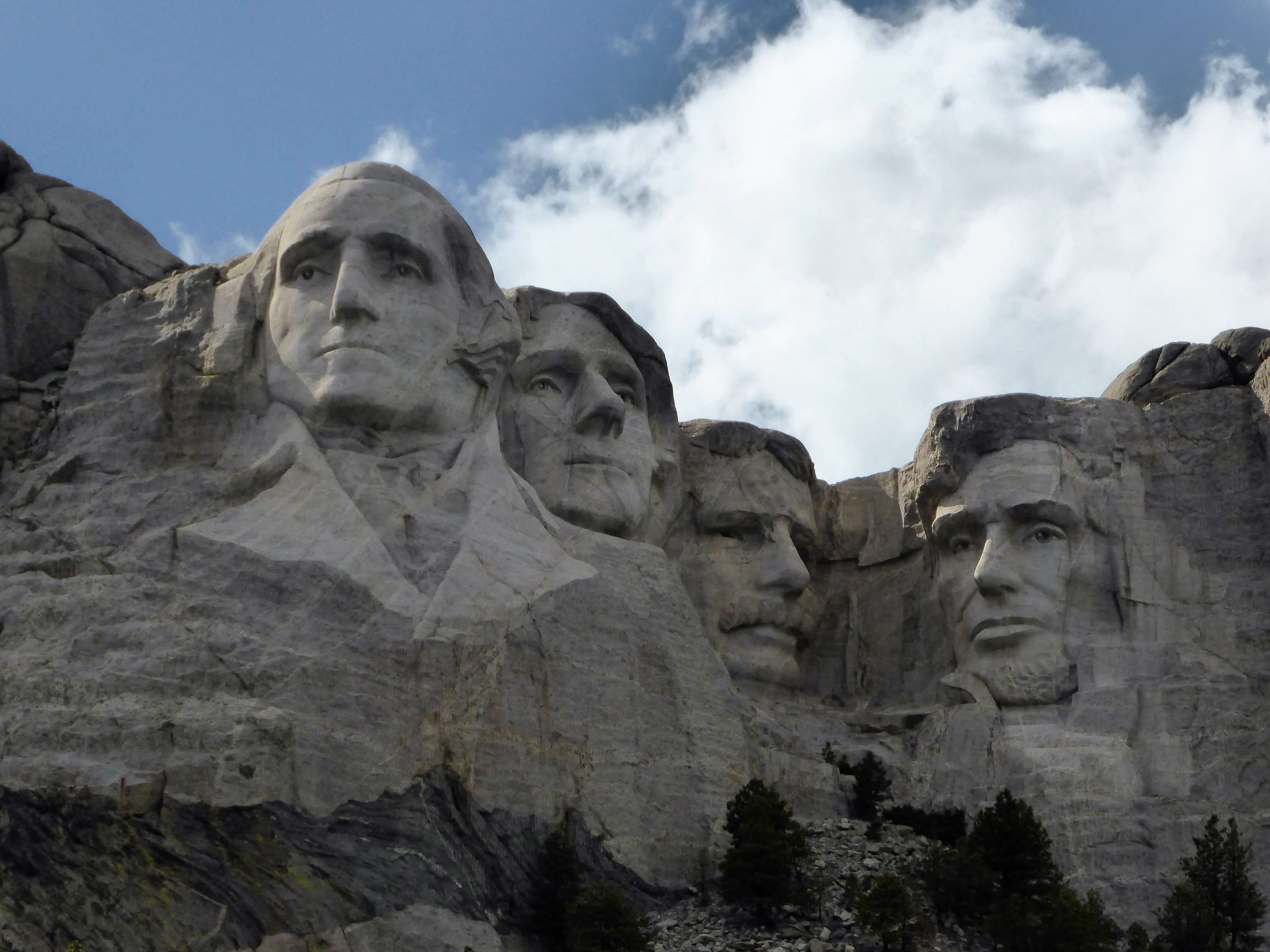day, mount rushmore, craft, architecture, male likeness, travel destinations, government, no people, cloud - sky, statue, nature, solid, creativity, monument, HD Wallpaper