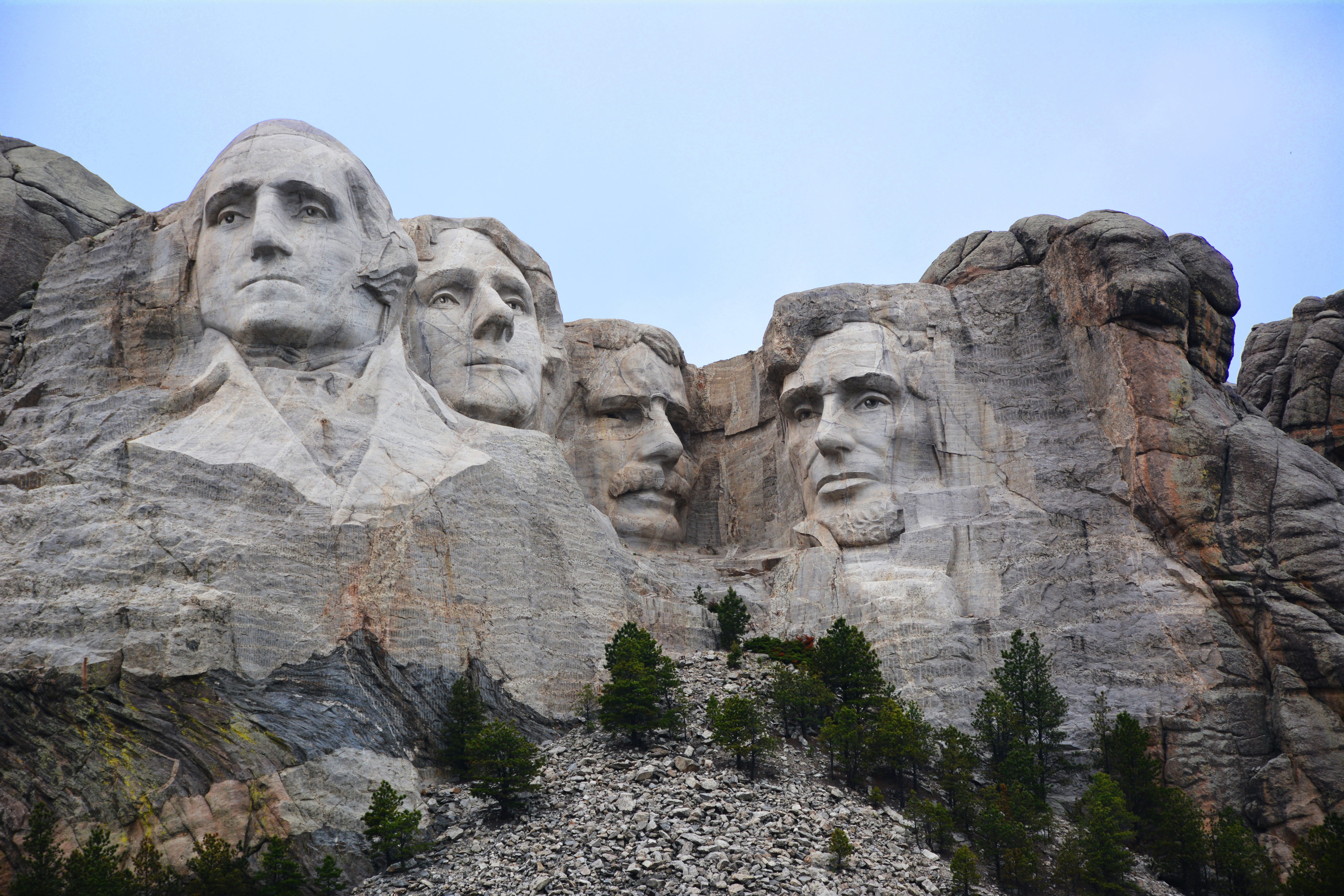 mt Rushmore National Monument, Mount Rushmore, outdoors, travel, architecture, male likeness, day, scenics, sculpture, travel destinations, history, low angle view, HD Wallpaper