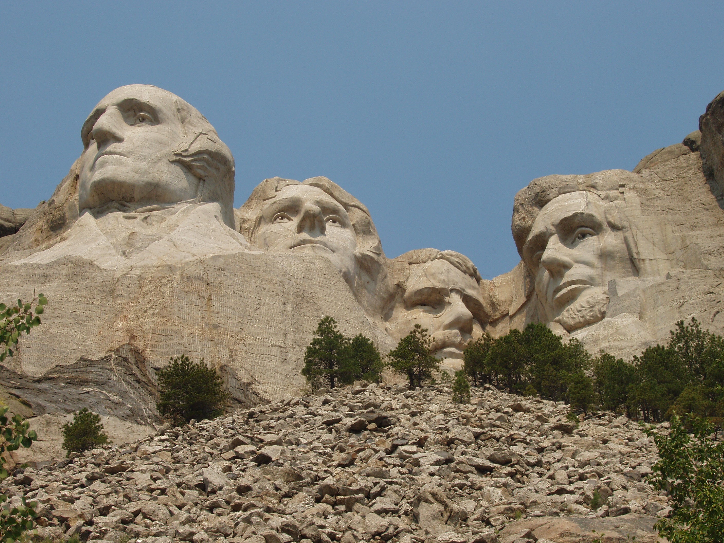 roosevelt, clear sky, human representation, rushmore, president, sculpture, south dakota, jefferson, architecture, travel, solid, 2K, no people, low angle view, HD Wallpaper