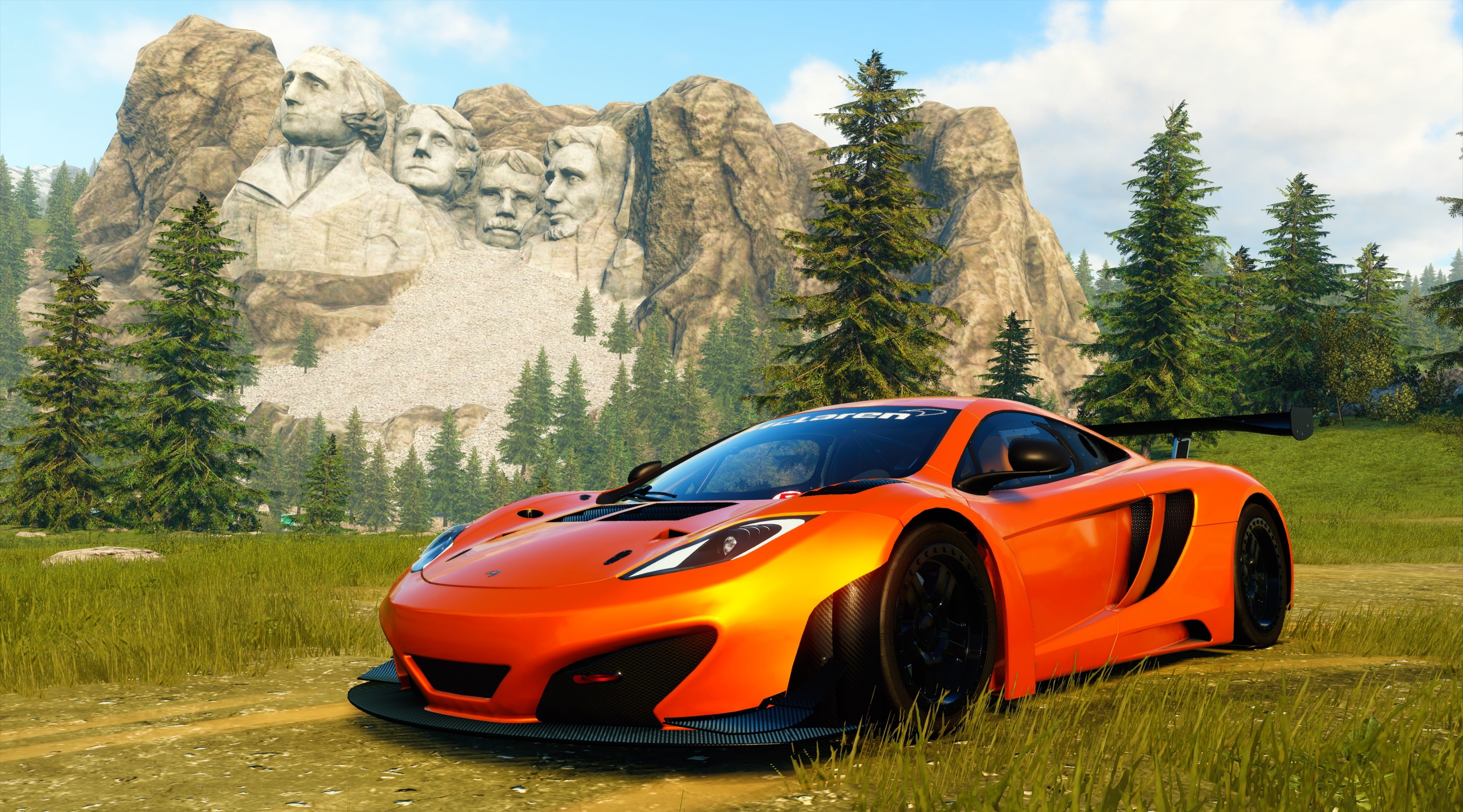 the crew, supercar, no people, land vehicle, 4K, car, Games, mode of transportation, mount rushmore, luxury, motor vehicle, cloud - sky, south dakota, HD Wallpaper